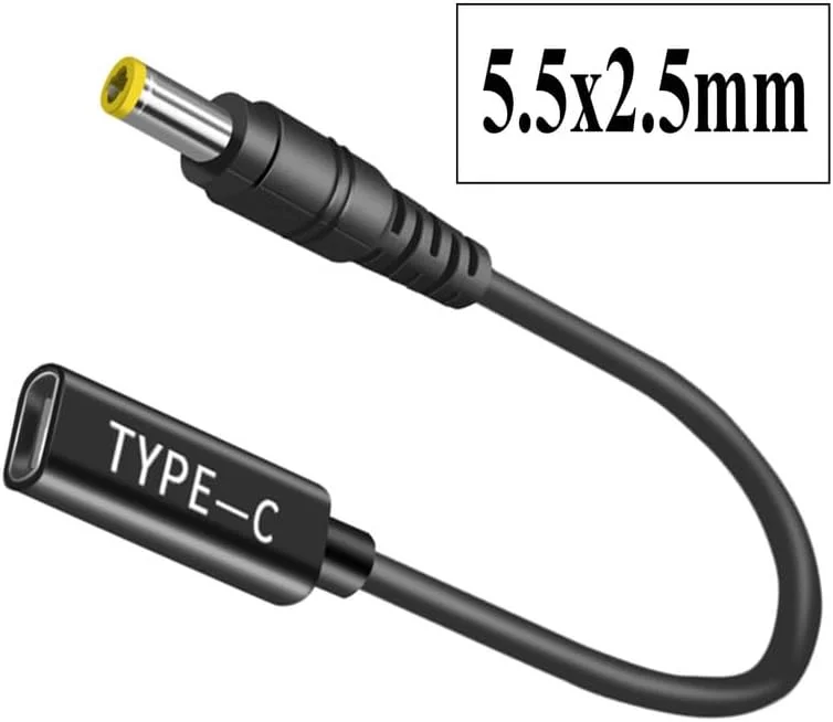 کابل USB-C به 5.5x2.5 میلیمتر 100 وات 12 ولت، آداپتور نر به DC ماده 12 ولت 19 ولت 20 ولت، آداپتور DC 5.5x2.5 میلیمتر به آداپتور USB C مناسب برای سری لپتاپ ایسوس، روتر، پرینتر، RV، ژنراتور خورشیدی کابل USB-C به 5.5x2.5 میلیمتر 100 وات 12 ولت، آداپتور نر به DC ماده 12 ولت 19 ولت 20 ولت، آداپتور DC 5.5x2.5 میلیمتر به آداپتور USB C مناسب برای سری لپتاپ ایسوس، روتر، پرینتر، RV، ژنراتور خورشیدی