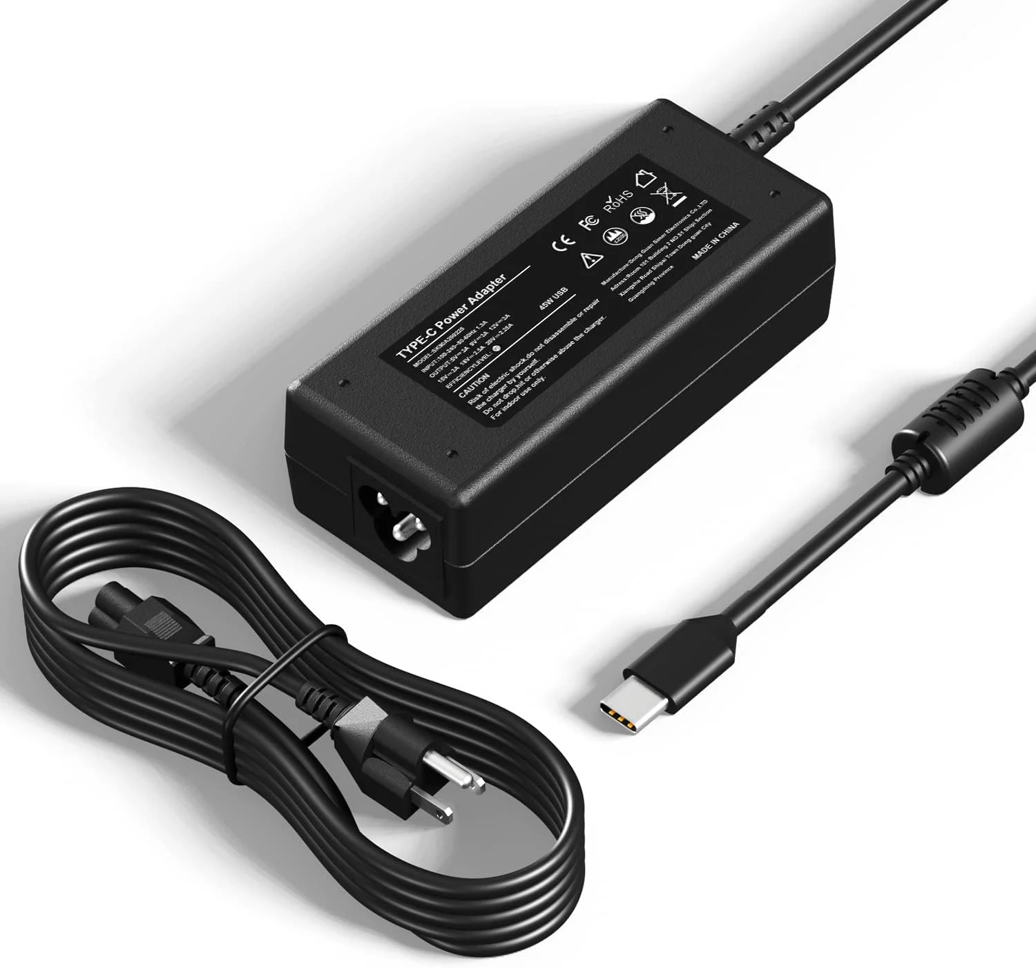 آداپتور برق شارژ سریع 45 واتی USB C Type C لپ تاپ، سازگار با HP، Dell، Lenovo، Acer، Asus، Samsung، Google و غیره آداپتور برق شارژ سریع 45 واتی USB C Type C لپ تاپ، سازگار با HP، Dell، Lenovo، Acer، Asus، Samsung، Google و غیره