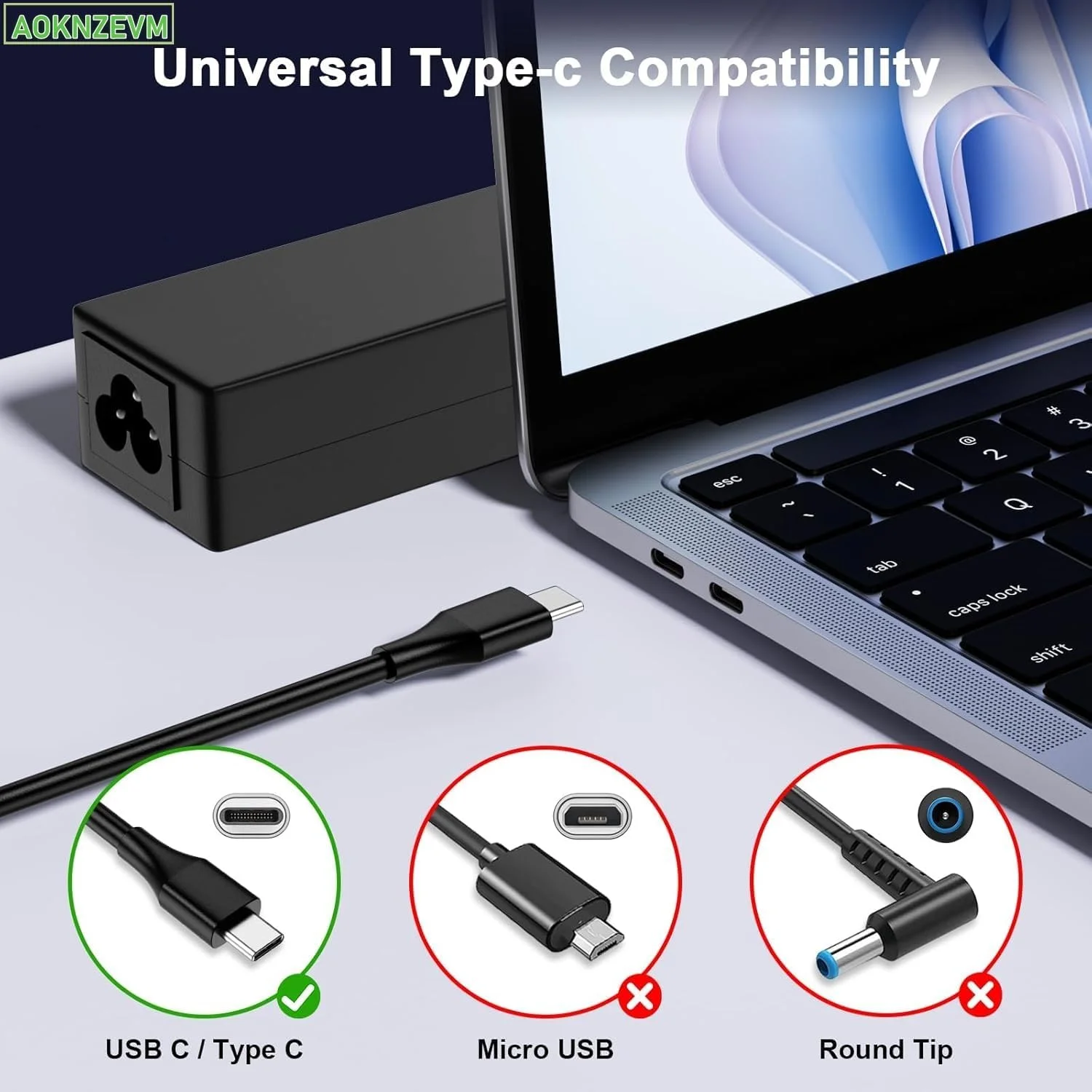 Universal 45W Chromebook Charger USB-C Laptop Charger Compatible with HP Dell Lenovo Acer Asus Google Series Type C Fast Charging Power Universal 45W Chromebook Charger USB-C Laptop Charger Compatible with HP Dell Lenovo Acer Asus Google Series Type C Fast Charging Power