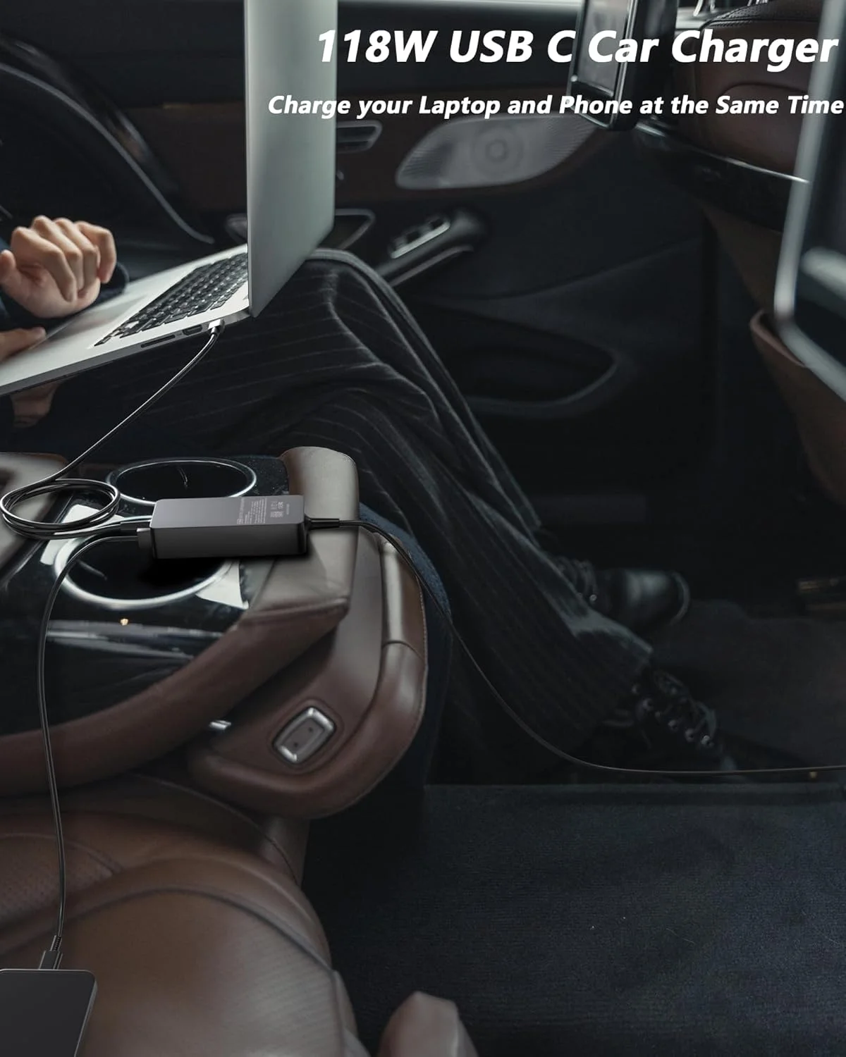 100W USB-C Laptop Car Charger Compatible with Dell, HP, Lenovo, MacBook, Microsoft Surface, MSI, Acer, Samsung, Asus, LG gram, Razer, Google Pixel Universal Type C Power Adapter 100W USB-C Laptop Car Charger Compatible with Dell, HP, Lenovo, MacBook, Microsoft Surface, MSI, Acer, Samsung, Asus, LG gram, Razer, Google Pixel Universal Type C Power Adapter