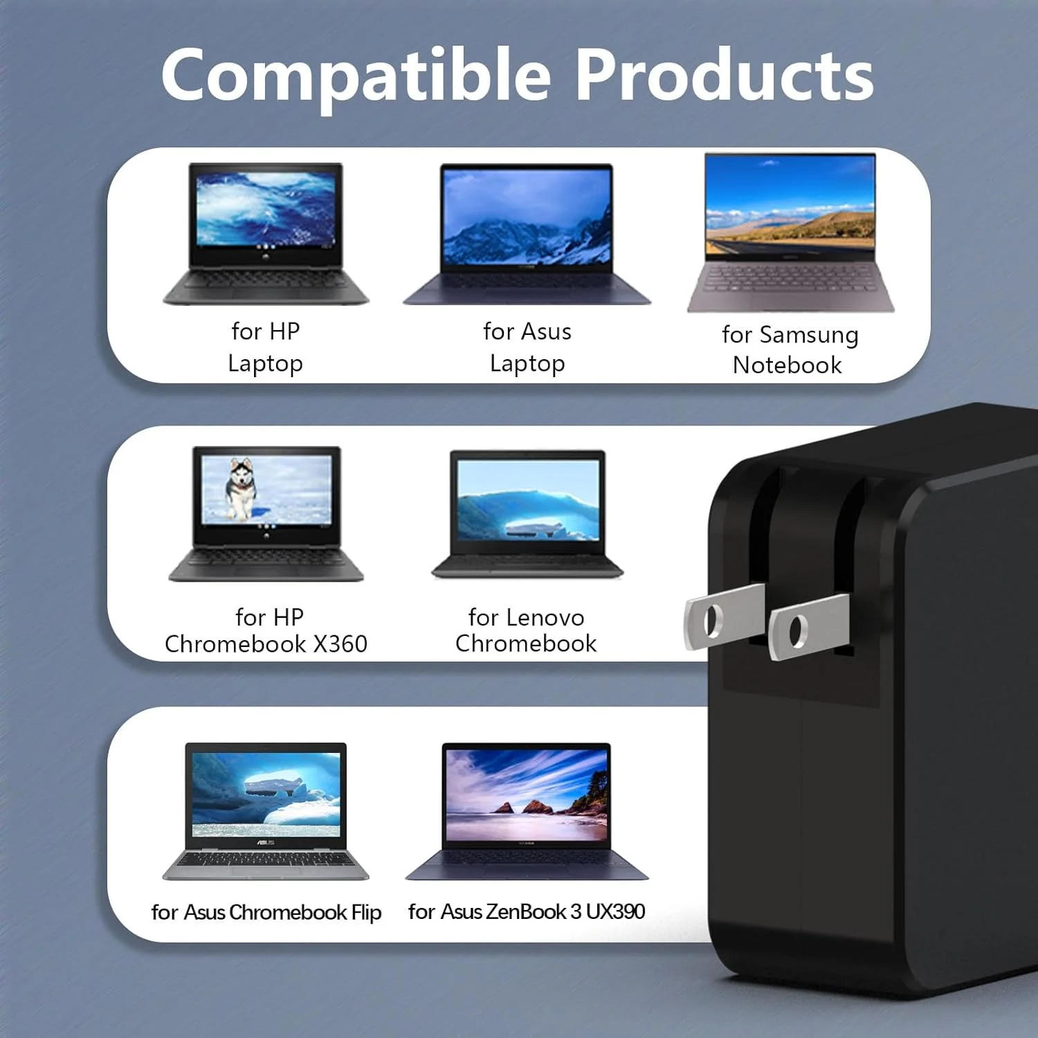 شارژر ۱۰۰ واتی USB-C، شارژر سریع لپتاپ USB-C سازگار با ایسوس ROG Ally، اچپی، لنوو ThinkPad، ایسر، لپتاپها و تمام دستگاههای دارای پورت USB-C، شارژ دستگاههای Type-C با توان ۹۶ وات، ۹۰ وات، ۶۵ وات، ۴۵ وات، ۳۰ وات شارژر ۱۰۰ واتی USB-C، شارژر سریع لپتاپ USB-C سازگار با ایسوس ROG Ally، اچپی، لنوو ThinkPad، ایسر، لپتاپها و تمام دستگاههای دارای پورت USB-C، شارژ دستگاههای Type-C با توان ۹۶ وات، ۹۰ وات، ۶۵ وات، ۴۵ وات، ۳۰ وات