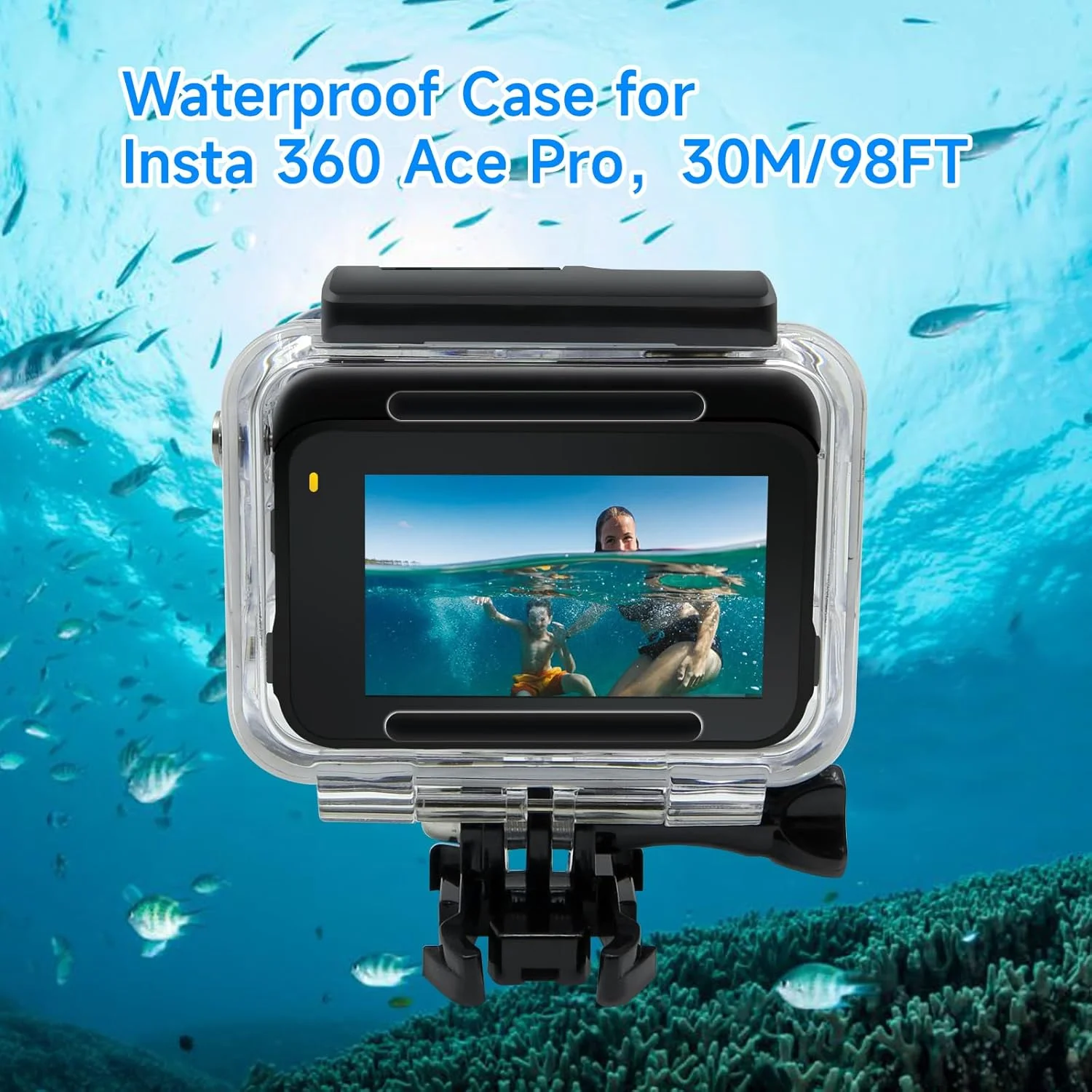 محفظه ضد آب SHOOT برای Insta 360 Ace Pro، محافظ غواصی زیر آب با براکت رهاسازی سریع و لوازم جانبی پیچ شست