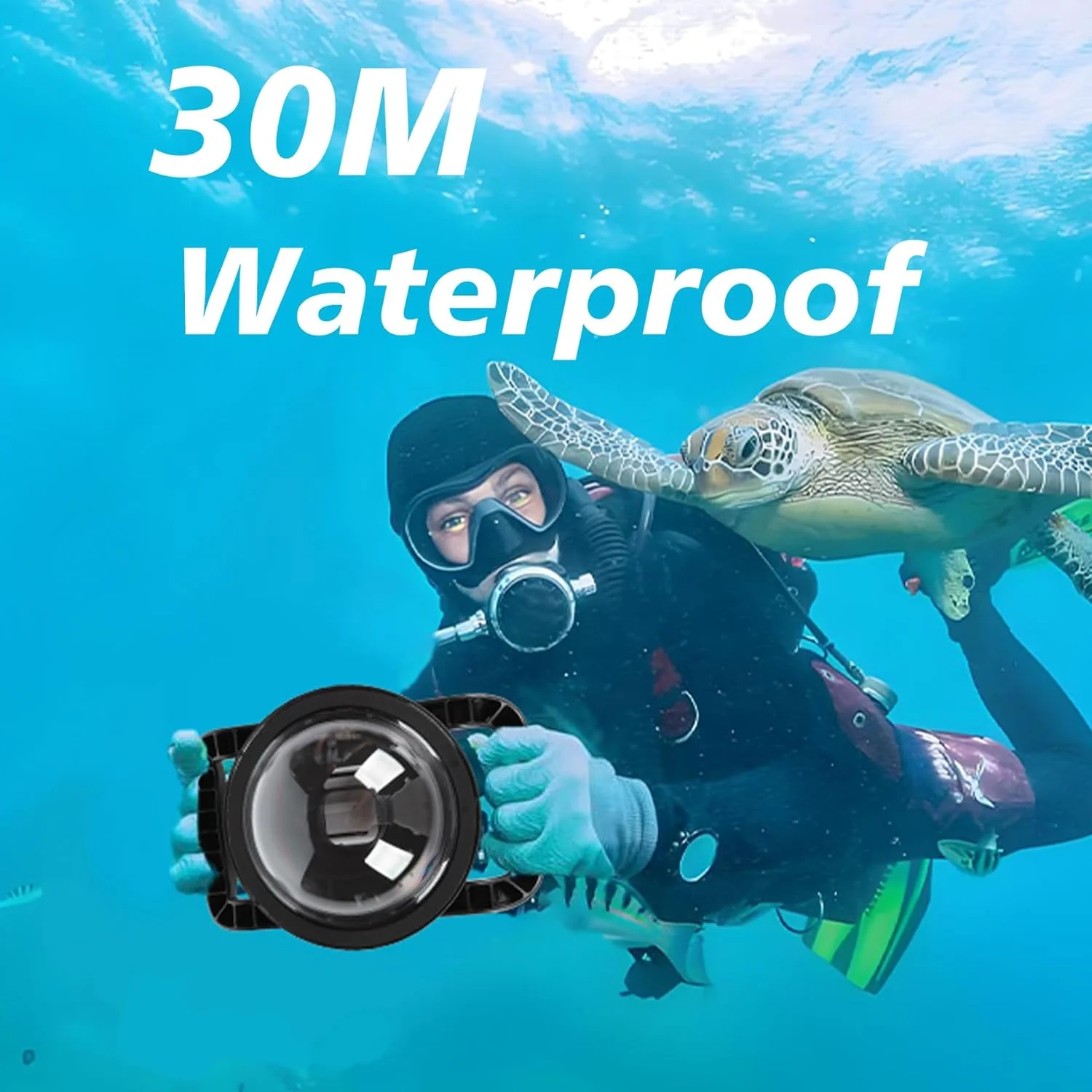 محفظه محافظ ضد آب پورت Dome برای Insta360 Ace Pro 2، محفظه زیر آب مقاوم در برابر آب تا عمق 30 متر با دسته دوگانه برای دوربین اکشن Insta360 Ace Pro 2