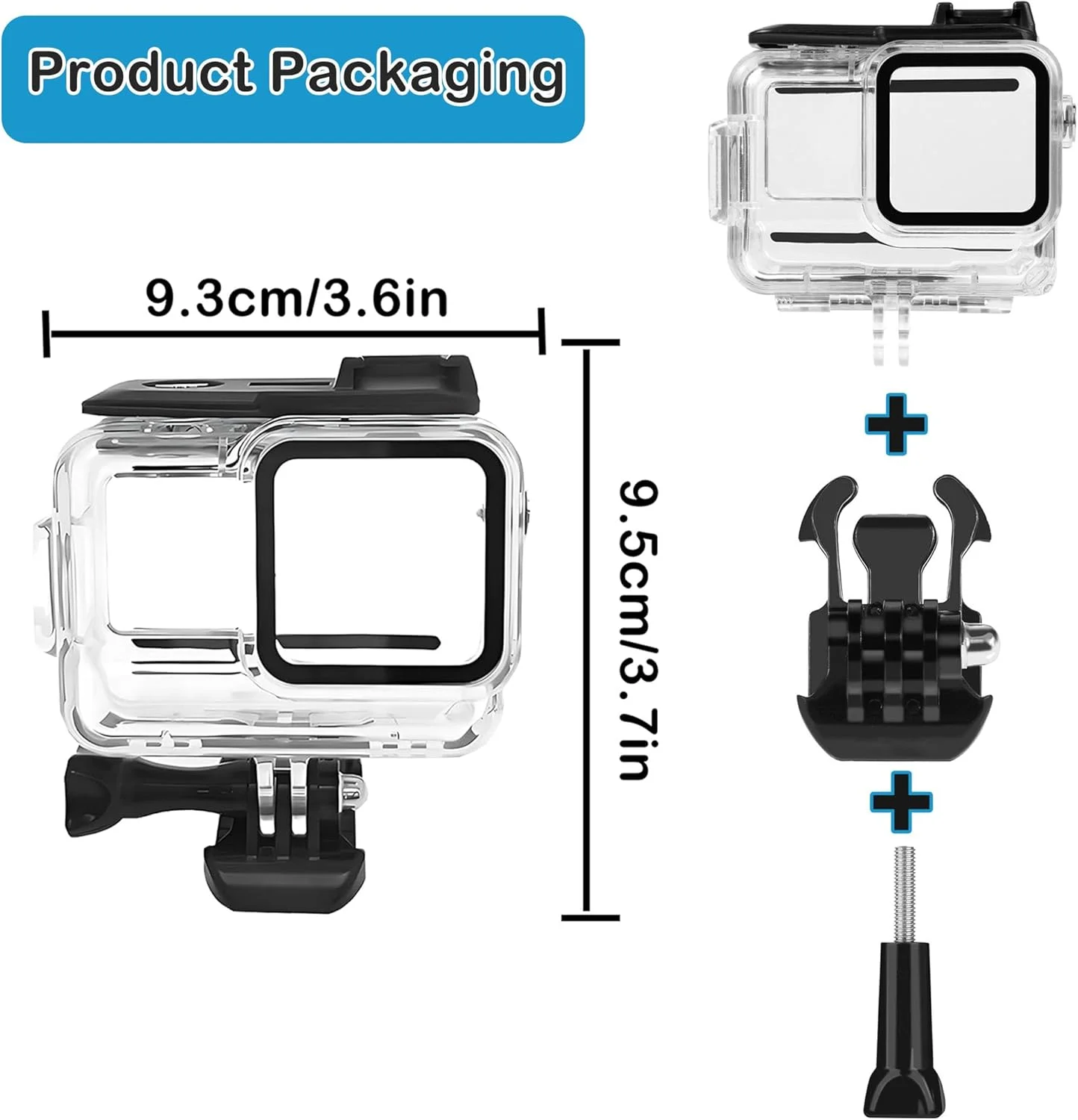 محفظه ضد آب PCTC 60 متری برای Insta360 Ace Pro، لوازم جانبی برای محفظه ضد آب Insta 360 Ace Pro، محافظ زیر آب با لوازم جانبی براکت