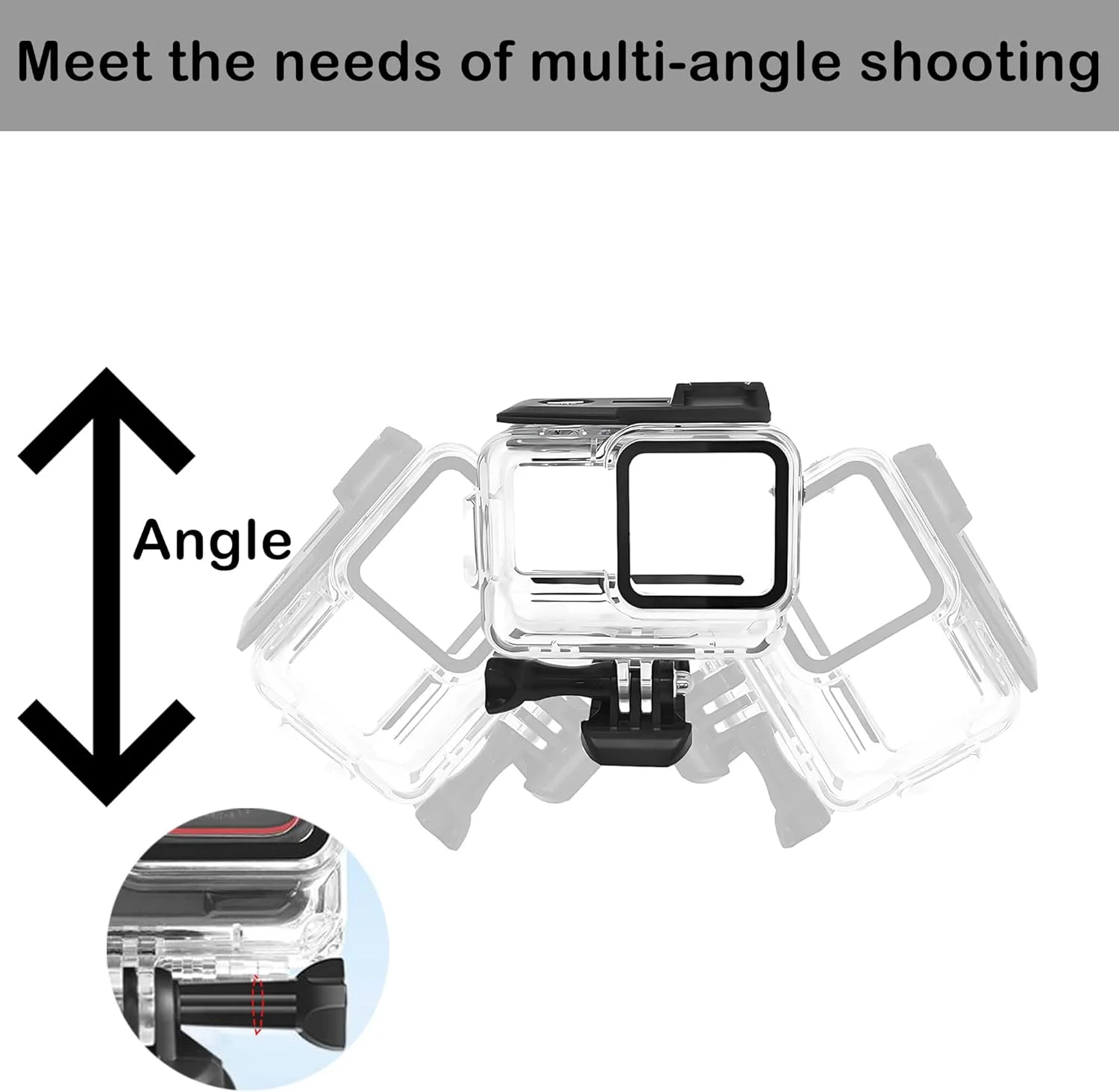 محفظه ضد آب PCTC 60 متری برای Insta360 Ace Pro، لوازم جانبی برای محفظه ضد آب Insta 360 Ace Pro، محافظ زیر آب با لوازم جانبی براکت