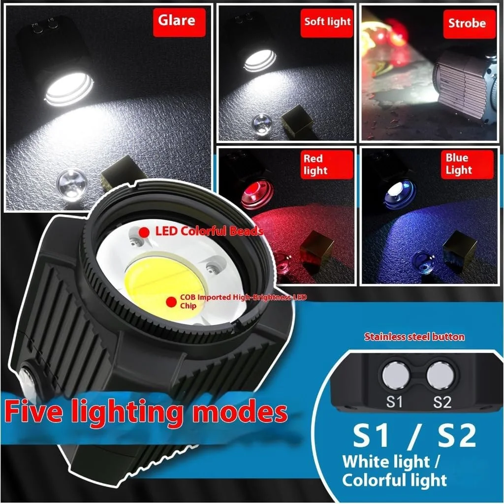 چراغ غوطه وری مخلوط آلومینیومی دائمی با 5 حالت دمای رنگ، ضد آب تا عمق 60 متر، LED قابل شارژ متراکم برای دوربین های اکشن چراغ غوطه وری مخلوط آلومینیومی دائمی با 5 حالت دمای رنگ، ضد آب تا عمق 60 متر، LED قابل شارژ متراکم برای دوربین های اکشن