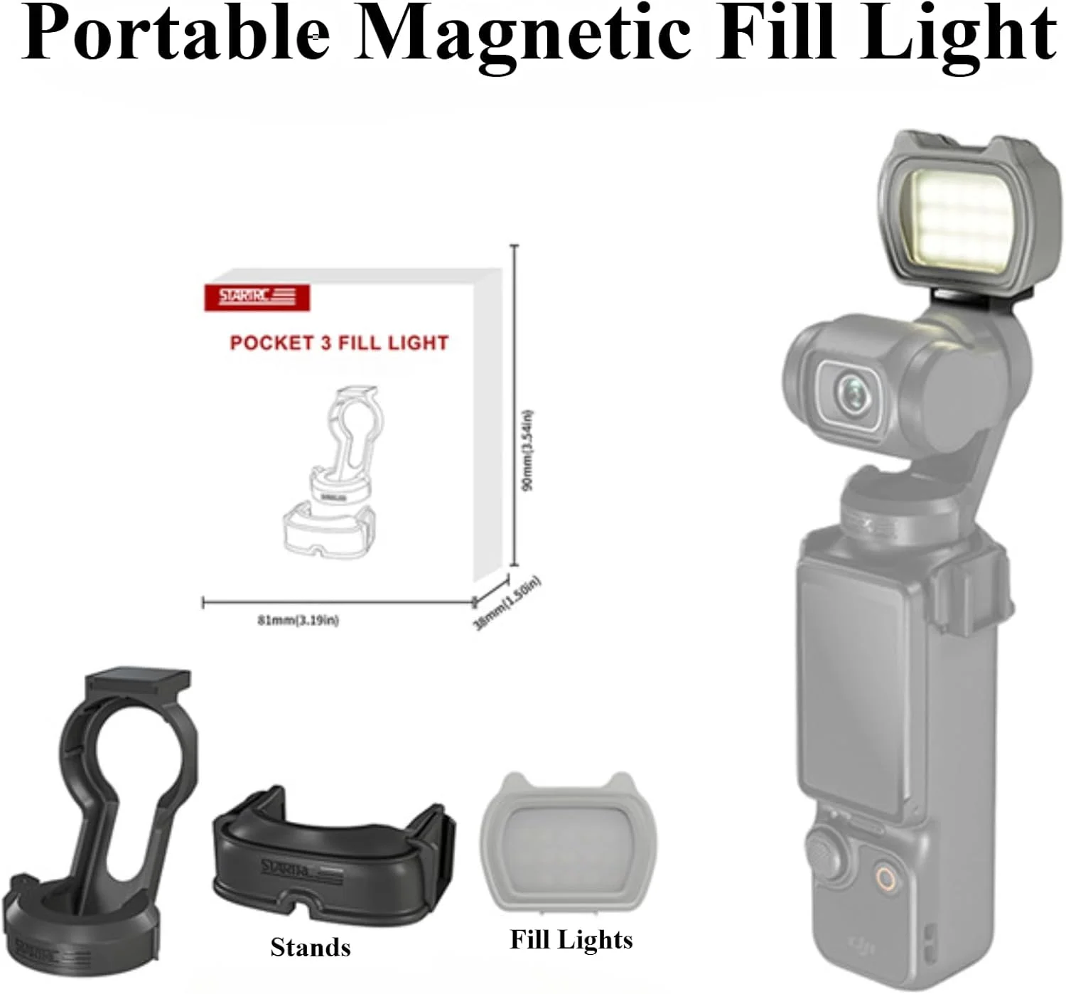 نور پرکننده مغناطیسی قابل حمل برای لوازم جانبی عکاسی DJI Osmo Pocket 3، لوازم جانبی دوربین ورزشی نور پرکننده مغناطیسی قابل حمل برای لوازم جانبی عکاسی DJI Osmo Pocket 3، لوازم جانبی دوربین ورزشی