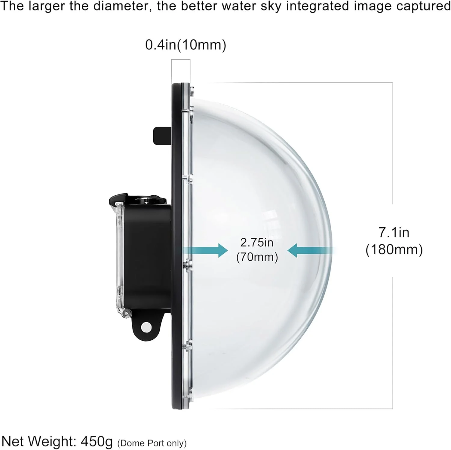 پورت گنبدی ضد آب برای GoPro Hero 13 12 11 10 9 مشکی با فیلترهای قابل تعویض داخلی، دسته شناور، ماشه، محفظه گنبدی زیر آب برای غواصی و اسنورکلینگ GoPro 9 10 11 12 13 مشکی پورت گنبدی ضد آب برای GoPro Hero 13 12 11 10 9 مشکی با فیلترهای قابل تعویض داخلی، دسته شناور، ماشه، محفظه گنبدی زیر آب برای غواصی و اسنورکلینگ GoPro 9 10 11 12 13 مشکی