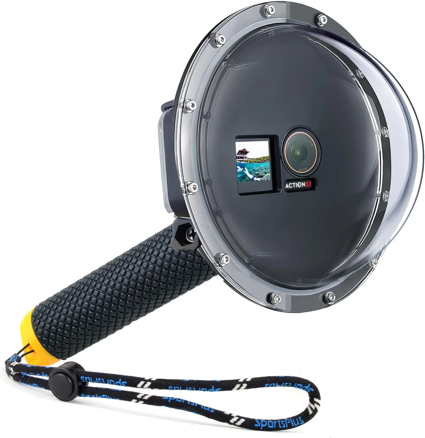 پورت Dome ضد آب برای دوربین DJI Osmo Action 3/4/5 Pro به همراه دسته شناور و لوازم جانبی غواصی و اسنورکلینگ برای ضبط زیر آب پورت Dome ضد آب برای دوربین DJI Osmo Action 3/4/5 Pro به همراه دسته شناور و لوازم جانبی غواصی و اسنورکلینگ برای ضبط زیر آب