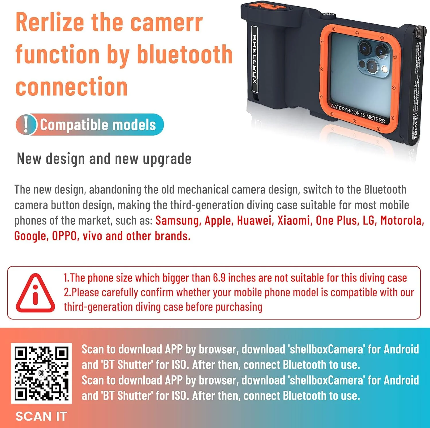 محفظه محافظ تلفن حرفه ای غواصی با کنترل از راه دور ویلباکس، مناسب برای شنا، غواصی سطحی، موج سواری، عکاسی و فیلمبرداری در زیر آب برای تلفن های هوشمند تا حداکثر 6.9 اینچ محفظه محافظ تلفن حرفه ای غواصی با کنترل از راه دور ویلباکس، مناسب برای شنا، غواصی سطحی، موج سواری، عکاسی و فیلمبرداری در زیر آب برای تلفن های هوشمند تا حداکثر 6.9 اینچ