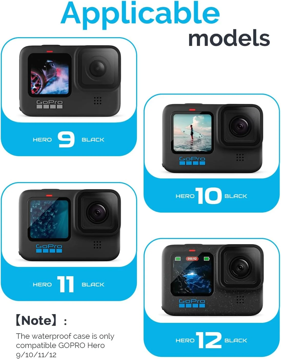 محفظه ضد آب دوربین به همراه مجموعه فیلترهای غواصی و دسته شناور برای دوربین های اکشن GoPro Hero 9/10/11/12/13، محفظه محافظ زیر آب تا عمق 60 متر