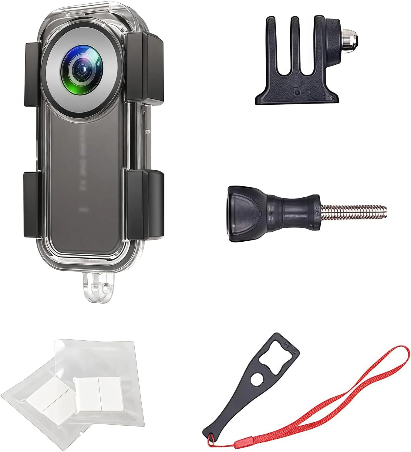 محفظه ضد آب برای دوربین اکشن اینستا 360 one X2، قاب محافظ غواصی زیر آب 30 متری به همراه لوازم جانبی براکت محفظه ضد آب برای دوربین اکشن اینستا 360 one X2، قاب محافظ غواصی زیر آب 30 متری به همراه لوازم جانبی براکت