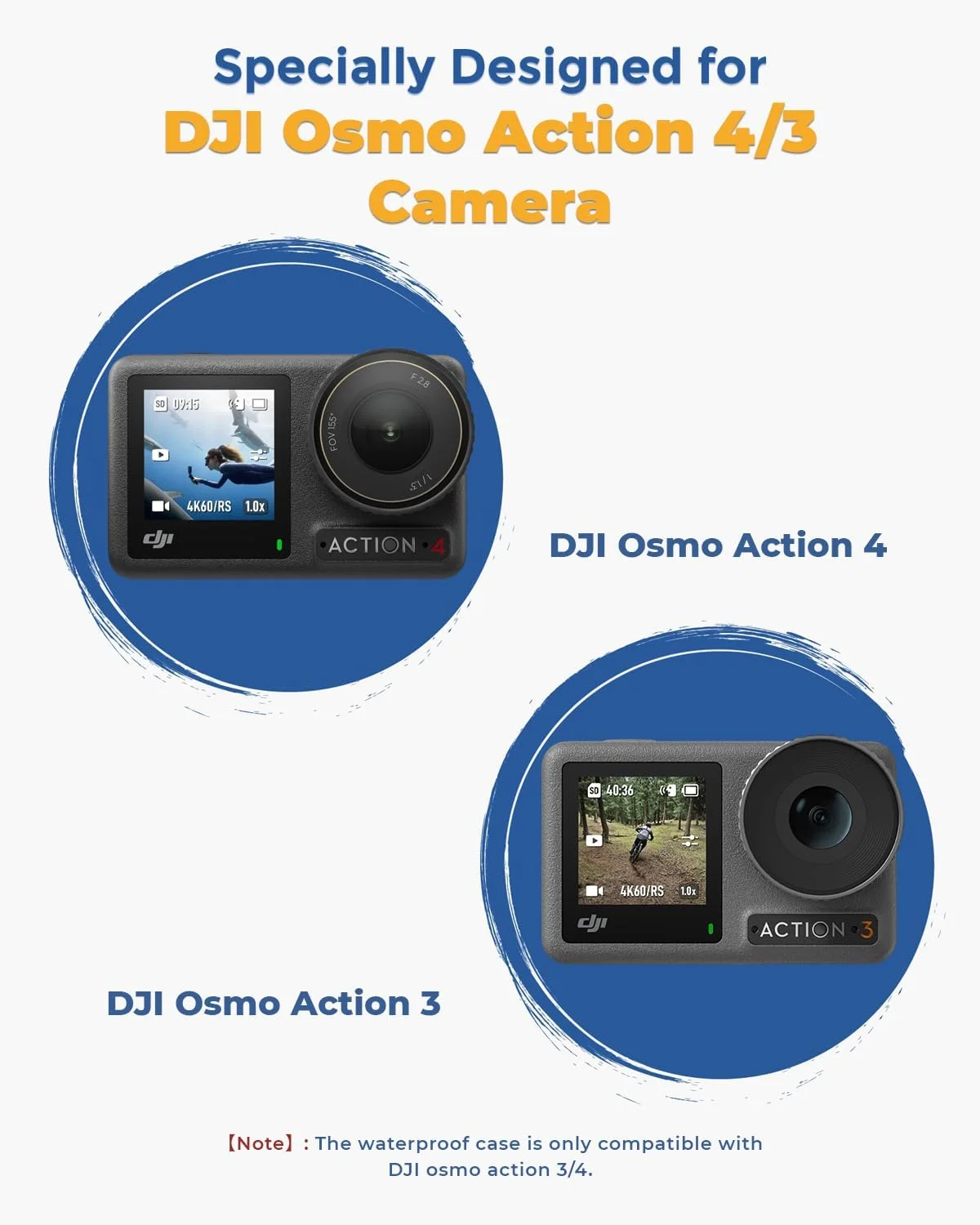 محفظه ضد آب دوربین به همراه مجموعه فیلترهای غواصی برای DJI Osmo Action 5 Pro/4/3، محفظه محافظ غواصی عمیق 60 متری