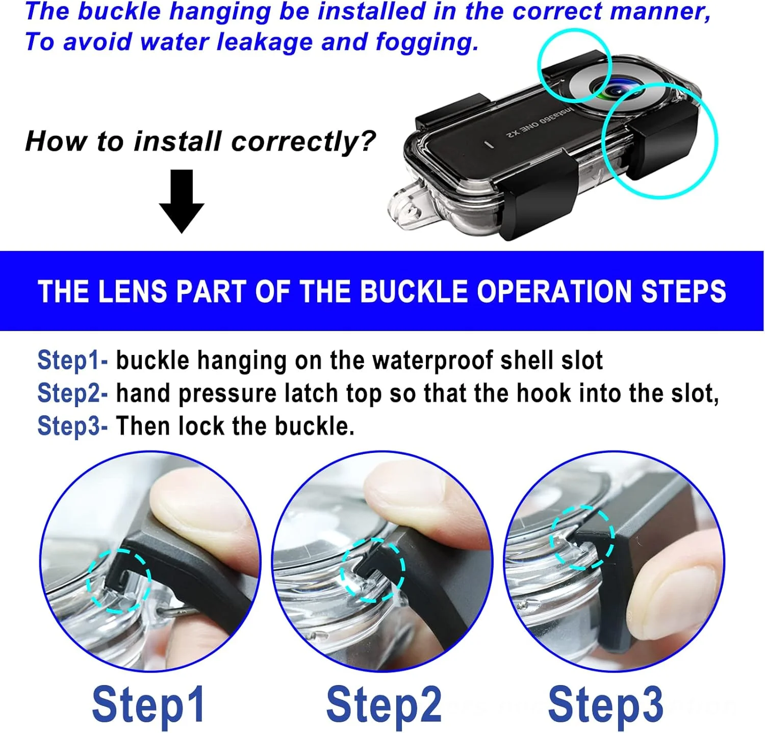 محفظه ضد آب برای دوربین اکشن اینستا 360 one X2، قاب محافظ غواصی زیر آب 30 متری به همراه لوازم جانبی براکت