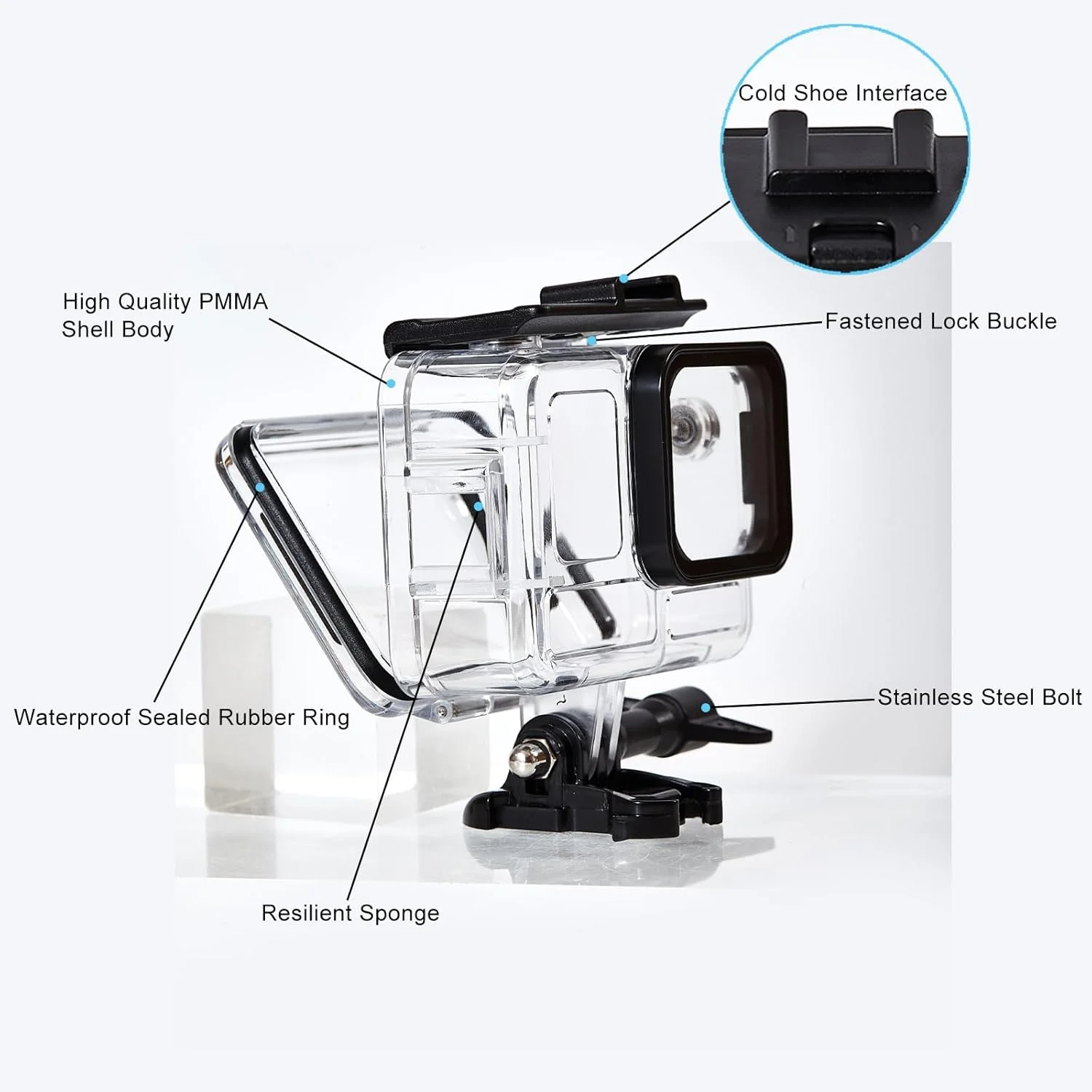 محفظه ضد آب برای اینستا 360 Ace Pro به همراه فیلترهای غواصی 3 عددی، محفظه محافظ زیر آب 60 متری، لوازم جانبی حرفه ای دوربین اکشن برای غواصی