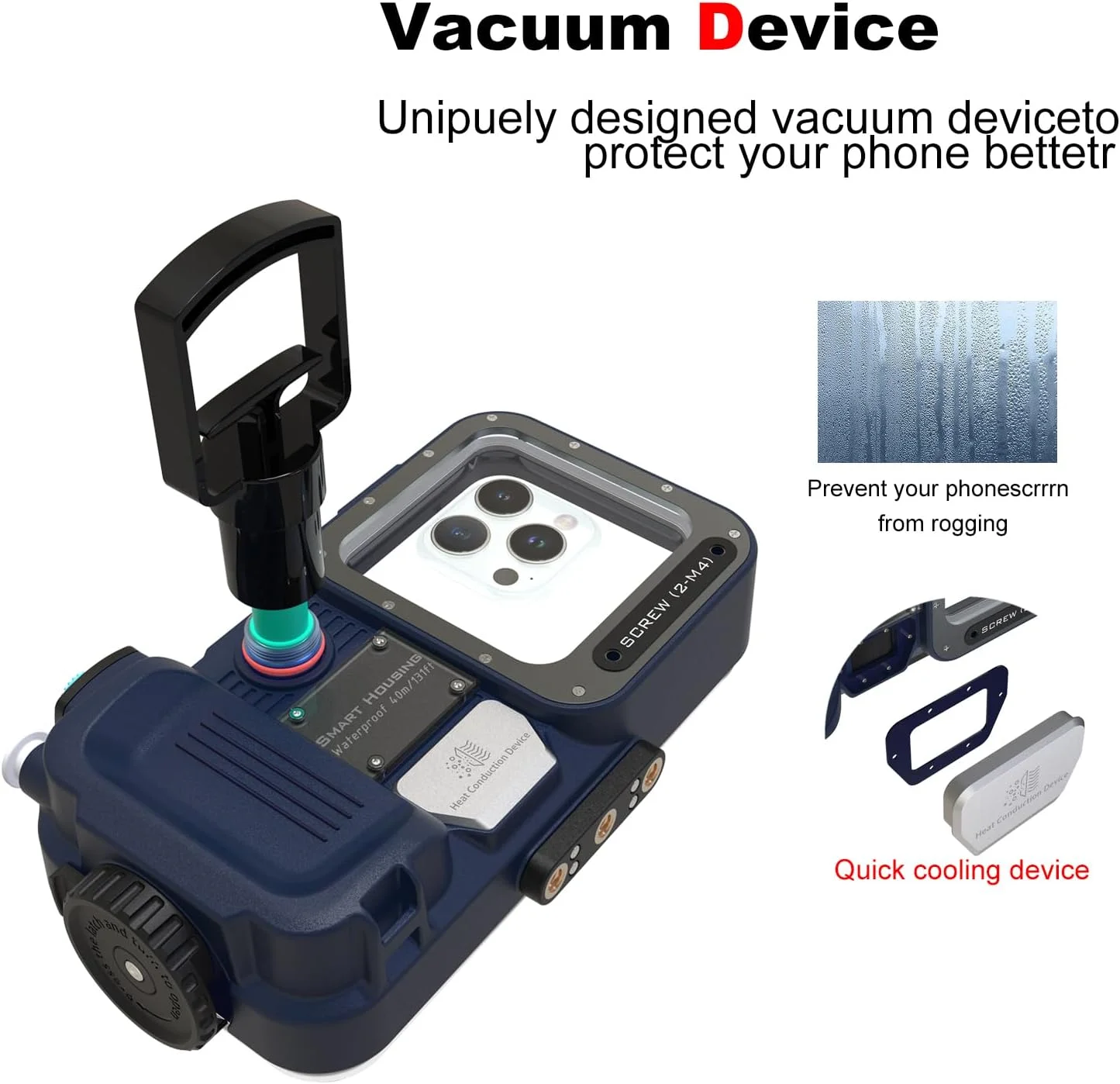 محفظه ضد آب جهانی تلفن همراه برای غواصی و اسنورکلینگ، [40M/131FT] مناسب آیفون و اندروید، با کنترل آسان دوربین/عکس و فیلمبرداری در زیر آب
