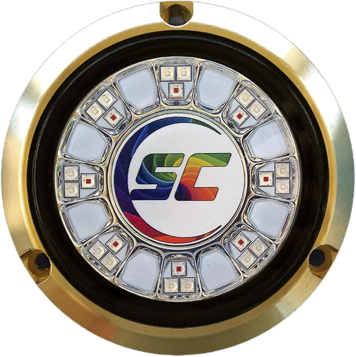 چراغ LED زیرآبی قایق Shadow-Caster SCR-24 - تغییر رنگ (RGBW) - بدنه برنزی - نصب سطحی 90 وات - لنز شیشه ای حرارت دیده - ضد آب IP68 کاملا غوطه ور