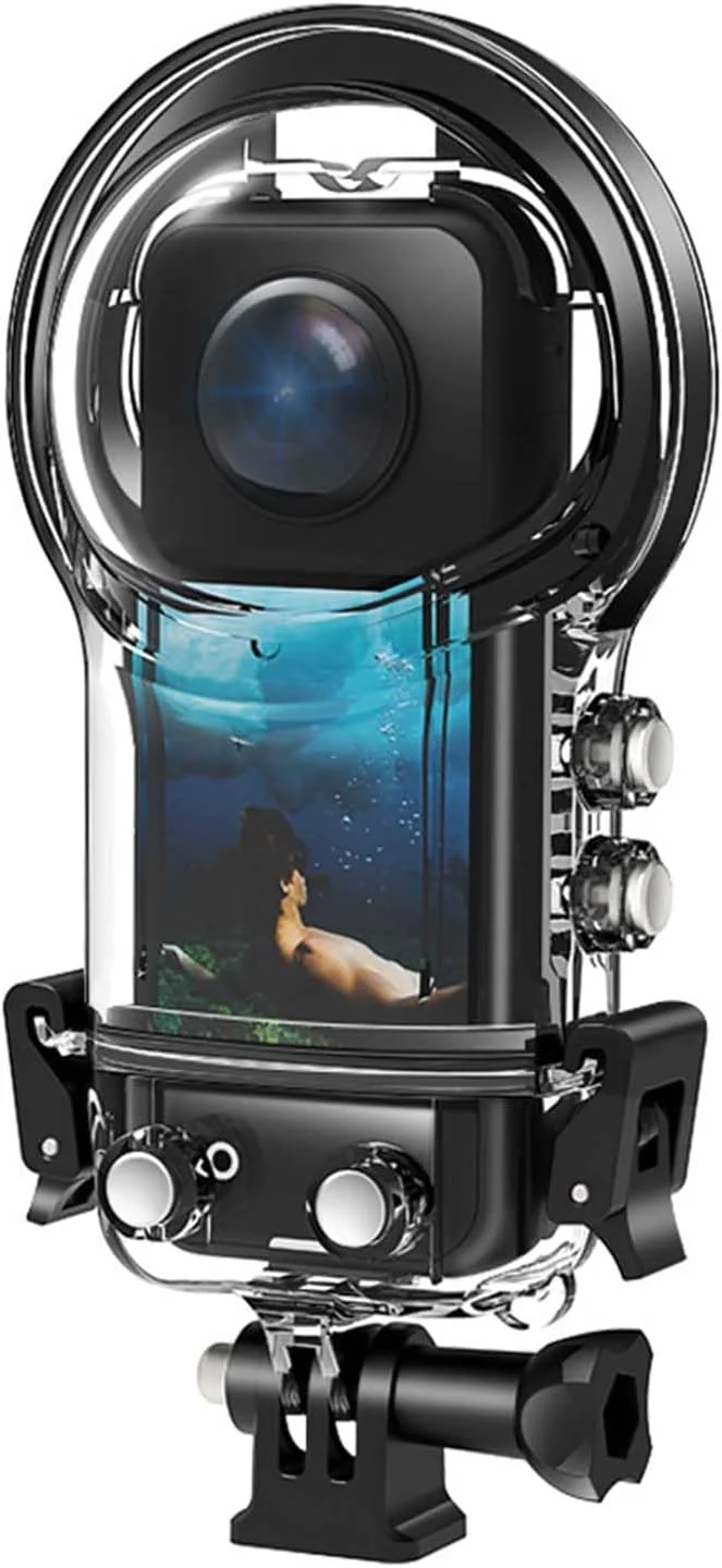 محفظه ضد آب برای دوربین پانورامای Insta360 X5، محفظه زیر آبی 40 متری برای غواصی، لوازم جانبی دوربین Insta360 X5 به همراه درپوش لنز و آداپتور