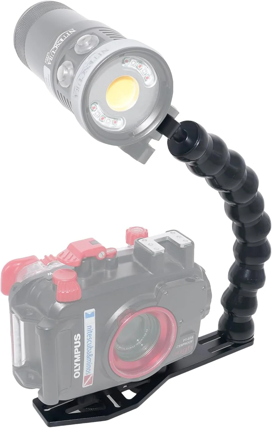 نگهدارنده دوربین زیرآبی Nitescuba AS062 با دسته و بازوی انعطاف پذیر، مناسب برای دوربین های ورزشی و محفظه های زیرآبی TG-5/TG-6 و RX100 V