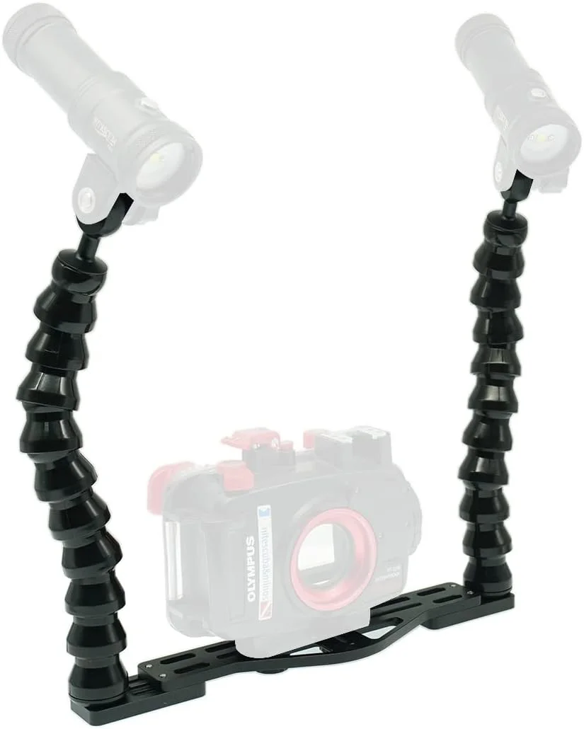 سینی دوربین دوگانه انعطاف پذیر زیر آب Nitescuba - پایه تثبیت کننده دستی برای GoPro، Sony RX100 و محفظه دوربین جمع و جور PT-059، پایه تثبیت کننده عکاسی