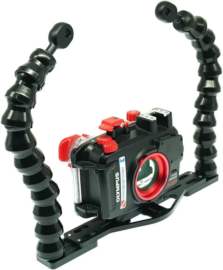 سینی دوربین دوگانه انعطاف پذیر زیر آب Nitescuba - پایه تثبیت کننده دستی برای GoPro، Sony RX100 و محفظه دوربین جمع و جور PT-059، پایه تثبیت کننده عکاسی