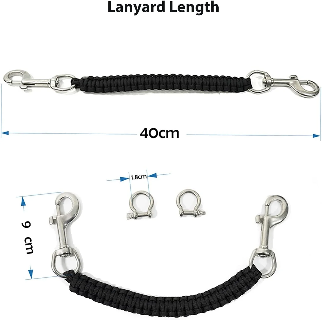 بند حمل محفظه دوربین زیر آب N+A، طناب چتر نجات با درجه نظامی، دسته نرم ضد آب با 2 عدد قلاب چرخشی استیل ضد زنگ 316