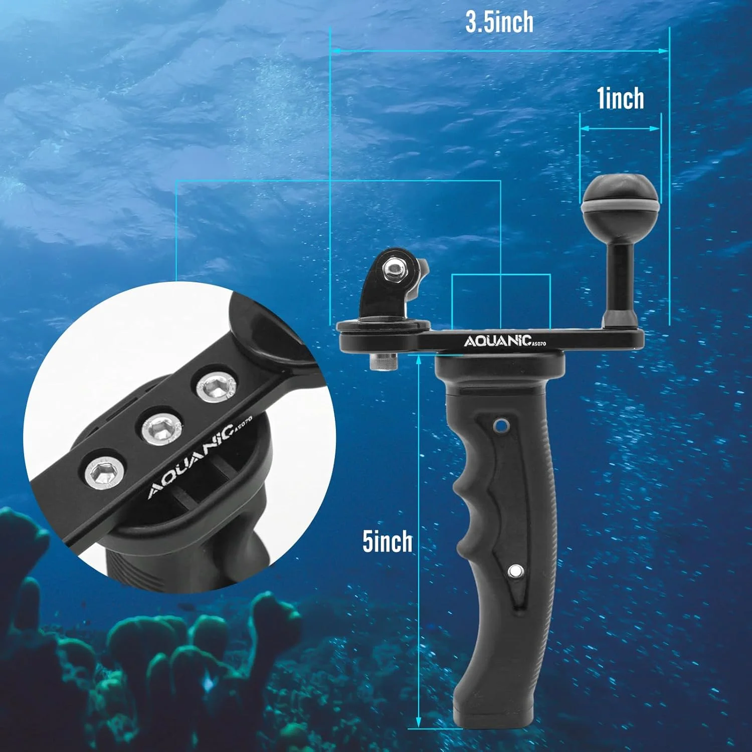 نگهدارنده دوربین زیر آب Nitescuba AS070، محفظه ضد آب، دسته نگهدارنده برای GoPro