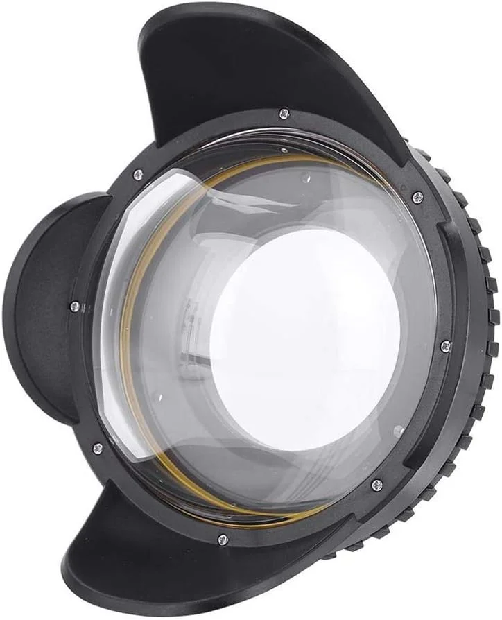 لنز زاویه باز 67 میلی‌متری Mcoplus 60M/200ft، هود فیش‌آی گنبدی شکل زیر آب برای غواصی، موج‌سواری و اسکی