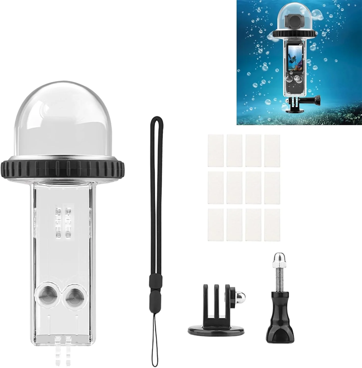 محفظه ضد آب 40 متری LICHIFIT برای دوربین DJI OSMO Pocket 3، قاب محافظ زیر آب، لوازم جانبی قفس پوسته غواصی مهر و موم شده