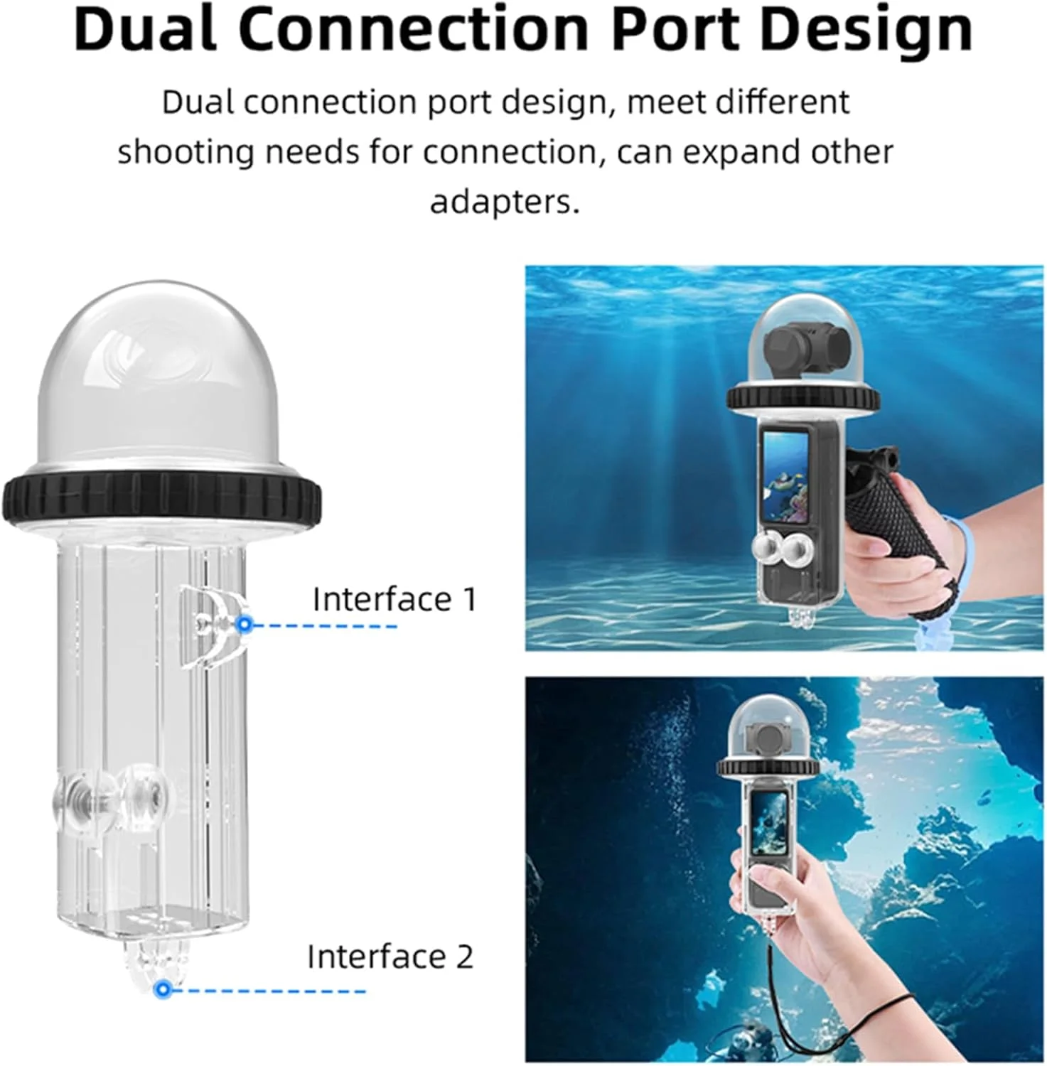 محفظه ضد آب 40 متری LICHIFIT برای دوربین DJI OSMO Pocket 3، قاب محافظ زیر آب، لوازم جانبی قفس پوسته غواصی مهر و موم شده