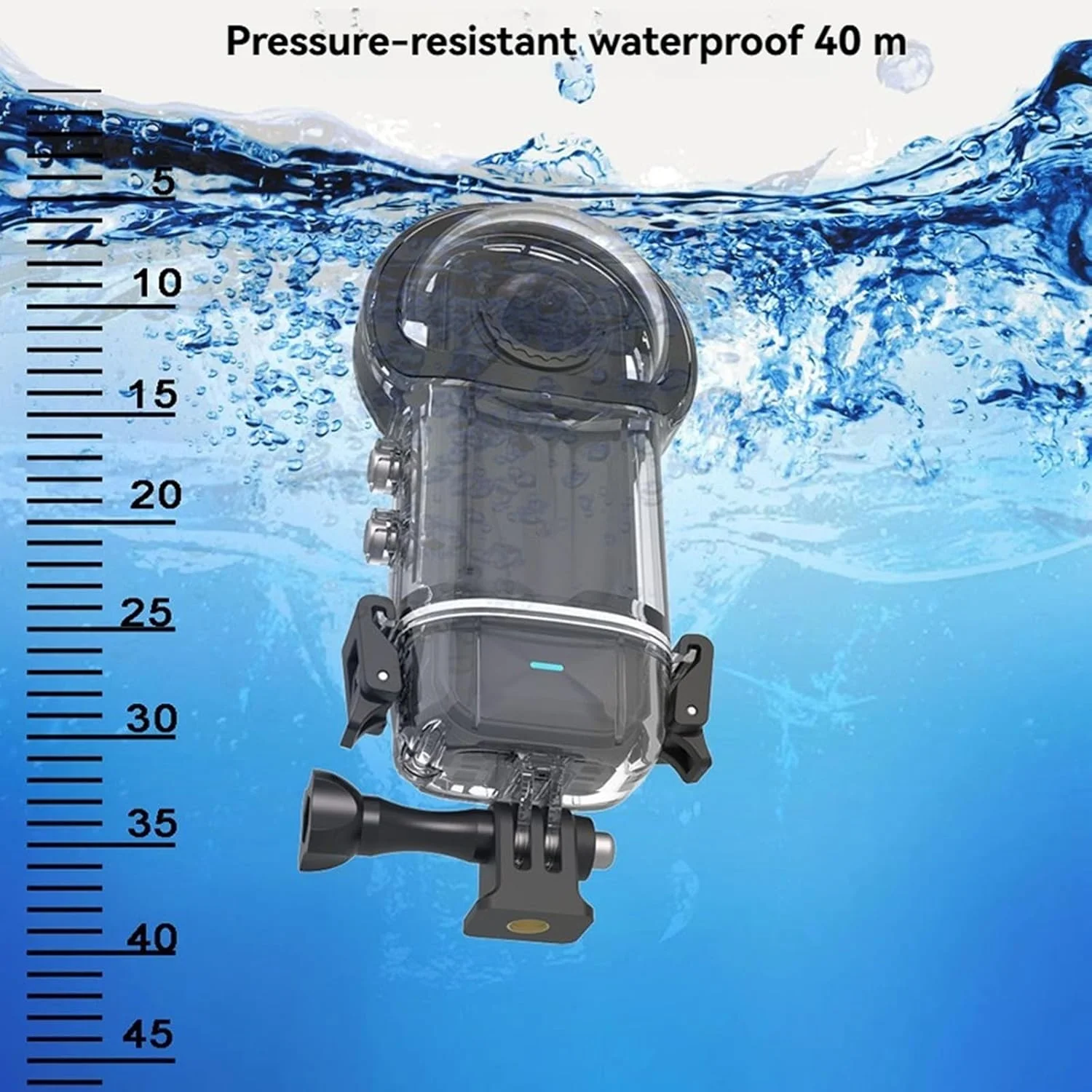 محفظه ضد آب LICHIFIT 40 متری برای دوربین پانورامیک Insta360 X5، محافظ زیر آب با رابط های توسعه و آداپتور پورت پیچ 1/4