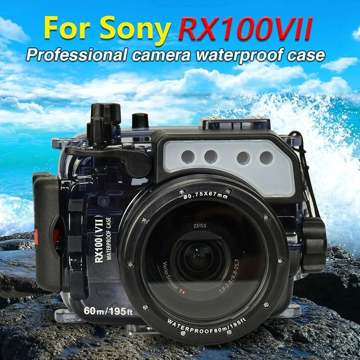 محفظه ضد آب Seafrogs برای Sony RX100 VII M7 mark7 عمق 60 متر / 195 فوت، جعبه محافظ دوربین سخت برای عکاسی و فیلمبرداری در زیر آب
