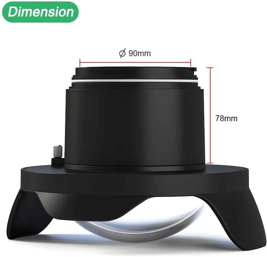 SeaFrogs WA005-F پورت دایره ای زاویه باز اکریلیک اپتیکال 6 اینچی 40 متری/130 فوتی برای کیس دوربین زیر آب (Ø 90mm* L 78mm)