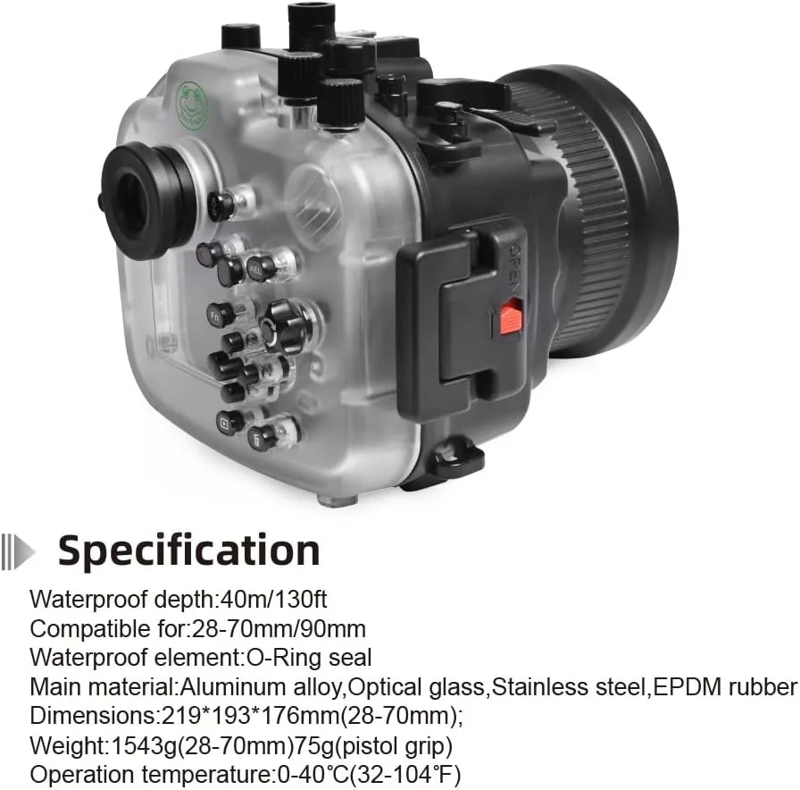 محفظه ضد آب Seafrogs برای Sony A7R IV (ILCE-7RM4A)، مناسب برای Sony A7R Mark IV + FE 28-70mm, 16-35mm F4, 24-70mm F4, 24mm F1.4 GM, 50mm F1.8, 85mm F1.8 - مشکی محفظه ضد آب Seafrogs برای Sony A7R IV (ILCE-7RM4A)، مناسب برای Sony A7R Mark IV + FE 28-70mm, 16-35mm F4, 24-70mm F4, 24mm F1.4 GM, 50mm F1.8, 85mm F1.8 - مشکی