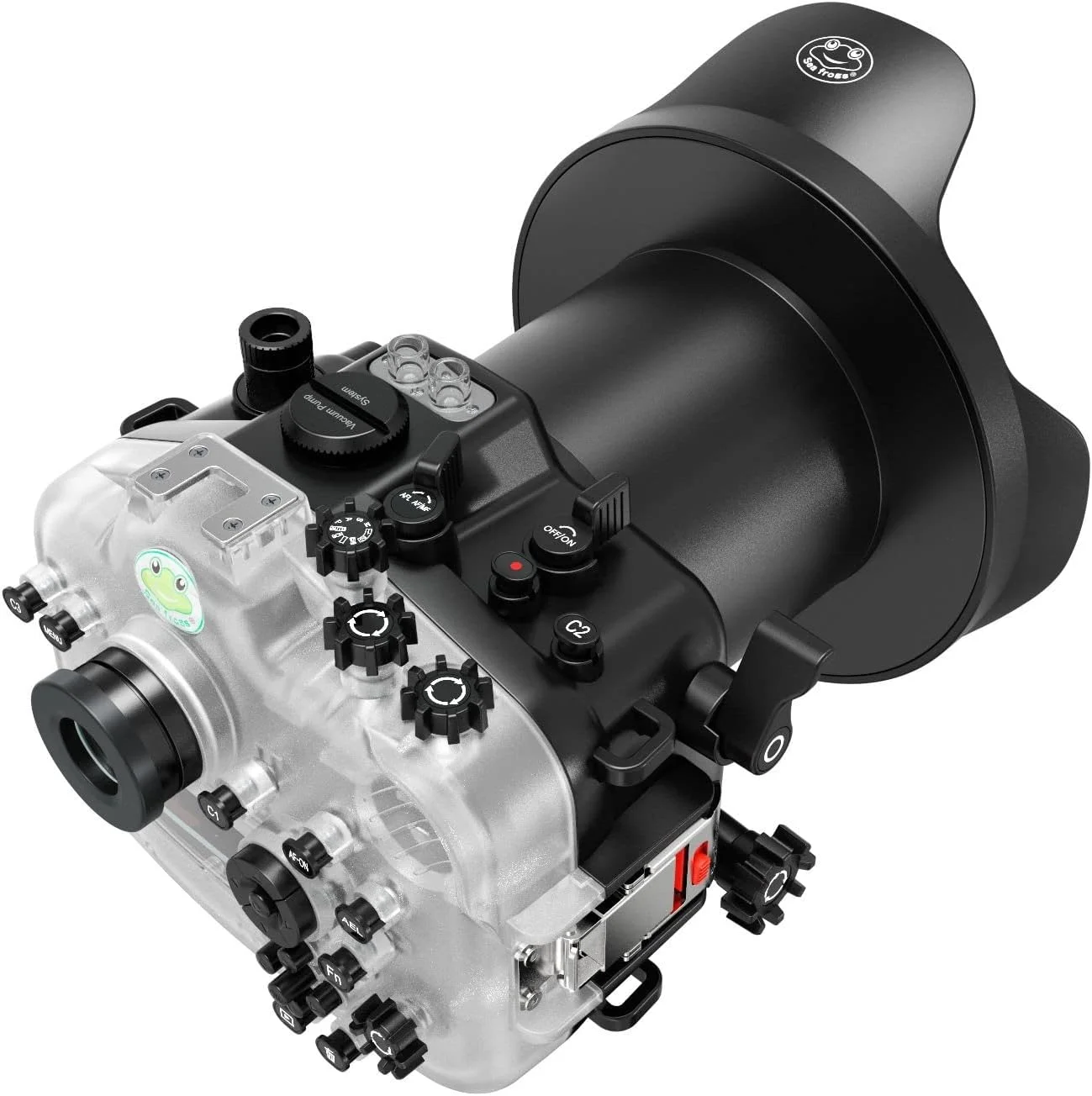 محفظه زیرآبی سی فراگز برای سونی A7M4 A7 IV + کیت پورت دام 6 اینچی WA005-A [40M/130FT] ضد آب برای سونی Alpha7 IV (ILCE-7M4 a74) + لنزهای 28-70mm F3.5-5.6، 24-70mm F2.8 GM