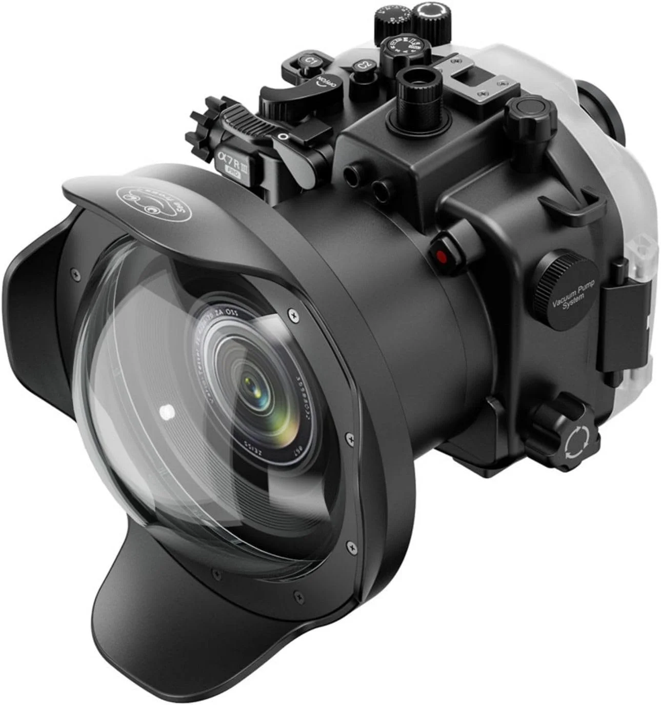 محفظه زیرآبی Seafrogs برای Sony A7iii A7riii + کیت پورت Dome WA005F [40m/130ft] جعبه ضد آب با Dome 6 اینچی برای Sony A7r3 A7m3+ 16-35mm F4, 28-70mm F3.5-5.6