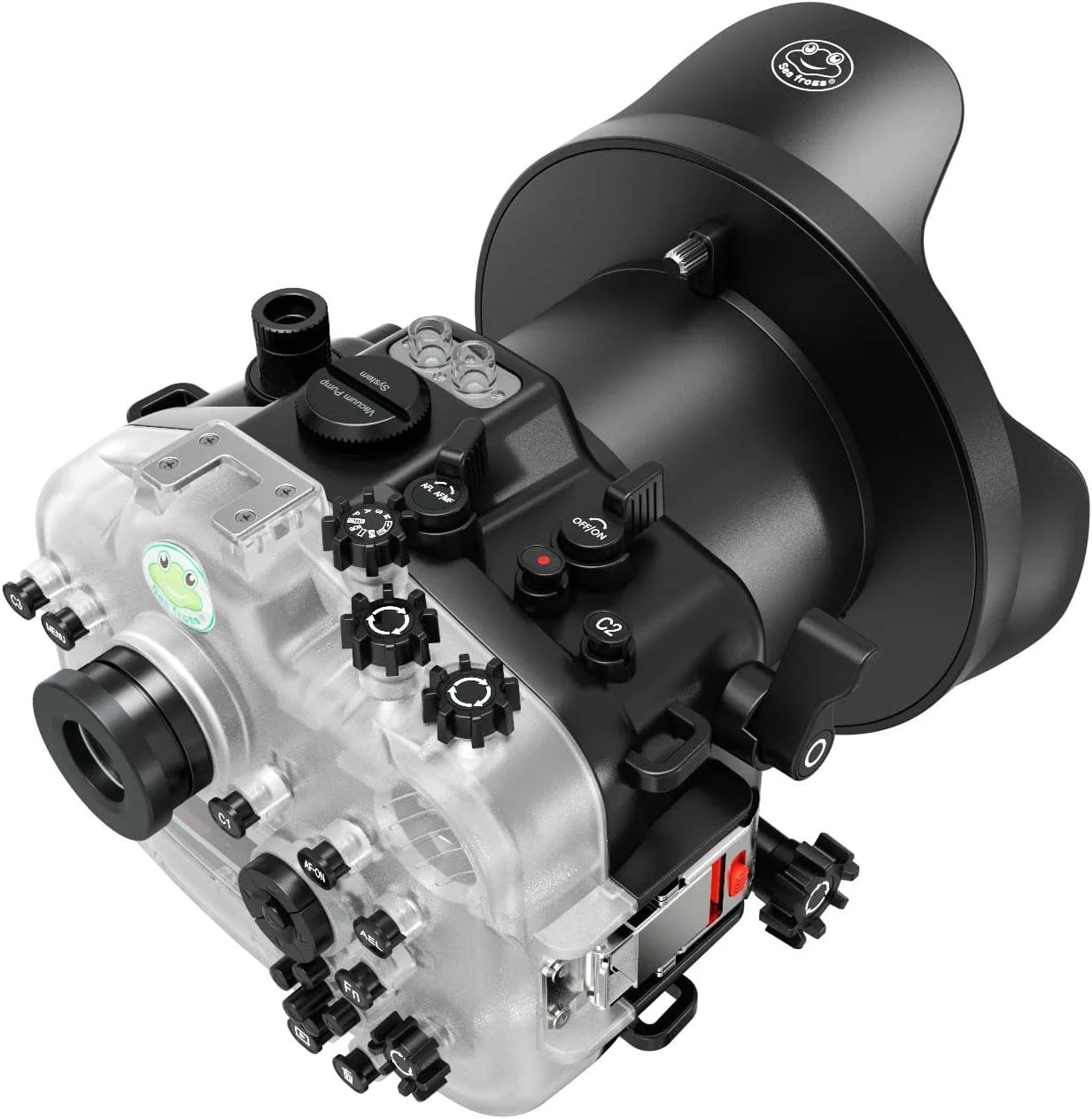 محفظه زیرآبی Seafrogs برای Sony A7M4 + کیت پورت گنبدی 6 اینچی WA005-F، جعبه ضدآب برای Sony Alpha7 Iv Ilce-7M4 A7 Iv A74 با لنزهای 16-35mm F4، 16-35mm F2.8 Gm، 12-24mm F4G [40M/130Ft]