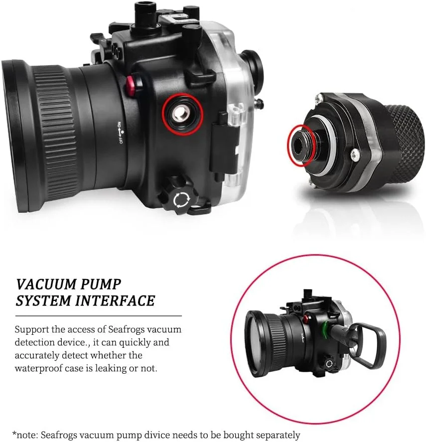 محفظه زیرآبی Seafrogs برای Sony A1، کیس ضد آب 40 متری با پورت استاندارد برای لنزهای Sony 28-70mm F3.5-5.6، 16-35mm F/4، 24-70mm F/4 محفظه زیرآبی Seafrogs برای Sony A1، کیس ضد آب 40 متری با پورت استاندارد برای لنزهای Sony 28-70mm F3.5-5.6، 16-35mm F/4، 24-70mm F/4