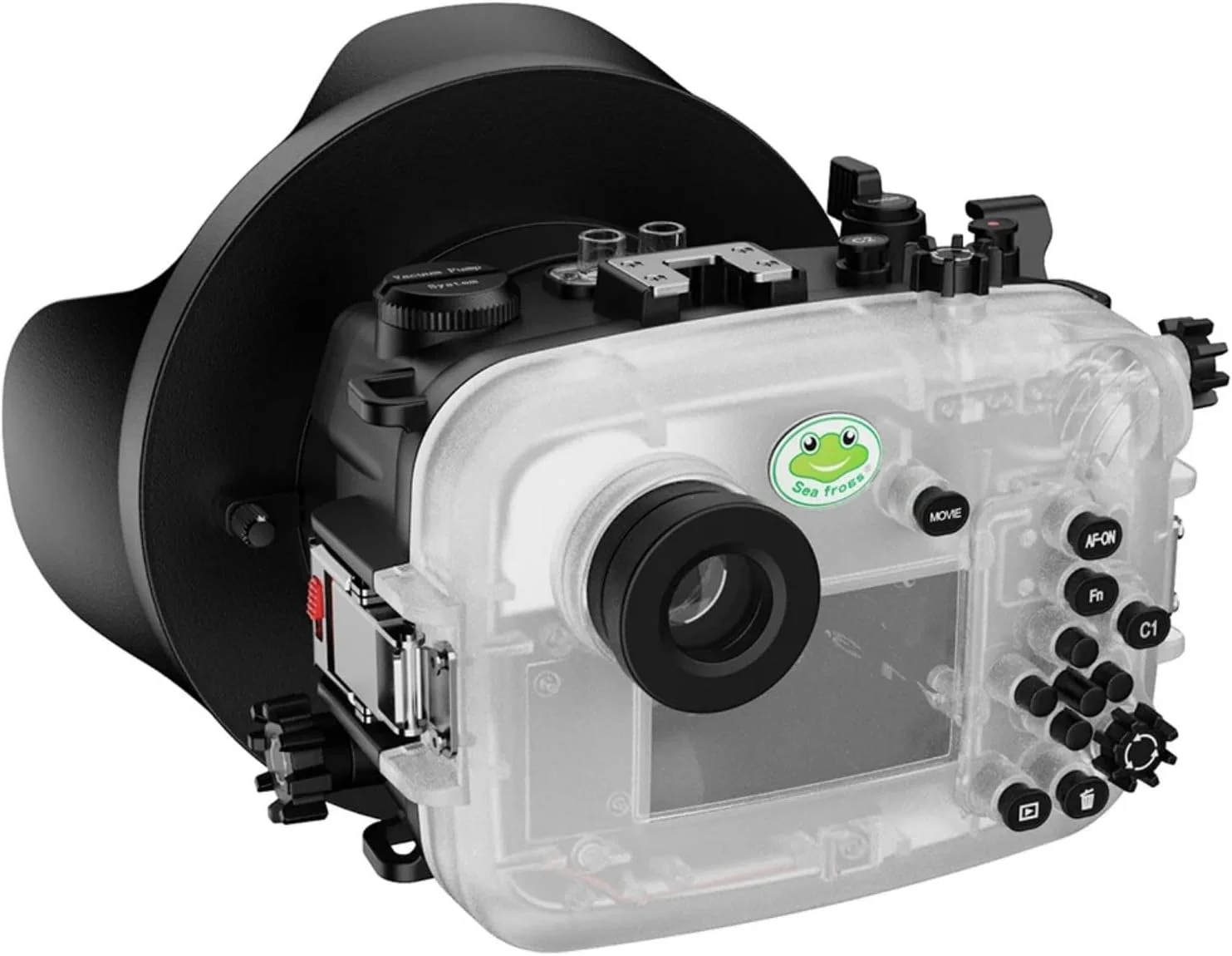 محفظه زیرآبی Seafrogs برای Sony a6700 با پورت Dome WA005F، جعبه ضد آب غواصی [40M/130FT] برای Sony ILCE-6700 با E 18-105mm F4، 28-60mm F4-5.6