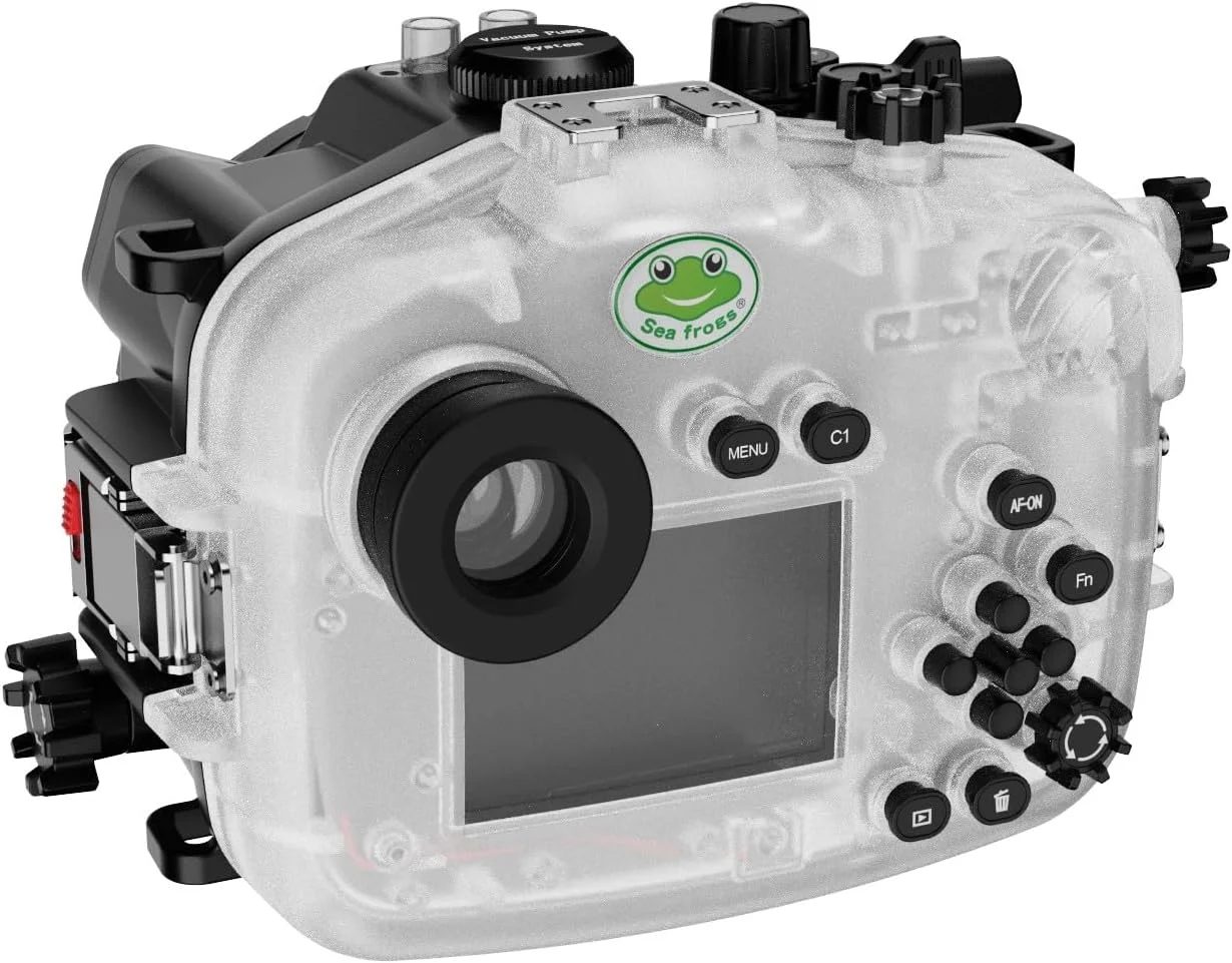 محفظه زیرآبی Seafrogs برای Sony A7C II / A7CR با پورت تخت FL28، [40M/130FT] جعبه ضد آب غواصی برای Sony Alpha 7C II A7CR با FE 28-60mm f/4-5.6 OSS