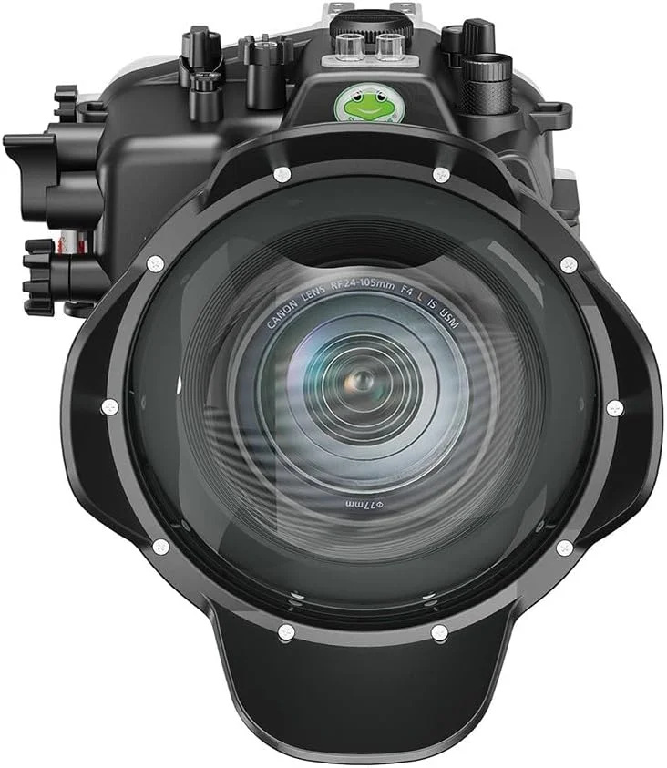 محفظه ضد آب Seafrogs برای Canon EOS R6 Mark II، قاب ضد آب 40 متری با کیت پورت گنبدی بلند WA005A، قاب غواصی ضد آب برای Canon R6 II+RF 24-105mm F4L/ RF 15-35mm F2.8L