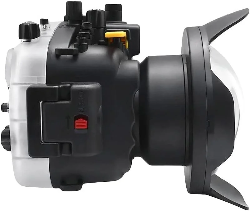 محفظه ضد آب SeaFrogs برای Panasonic GH5/ GH5 S/ GH5 II + کیت پورت گنبدی زاویه باز 6 اینچی WA005-E [40M/130ft] با پورت تخت