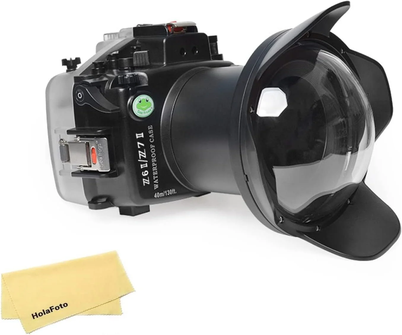 محفظه زیرآبی Seafrogs برای Nikon Z6II Z7II + کیت پورت گنبدی WA006A 8 اینچی، قاب ضد آب 40 متری برای Nikon Z7II Z6II+16-35 1.4 G, 24-70 F2.8, AF-S VR105 F/2.8G, AF-S 8-15 1:3.5-4.5 لنز