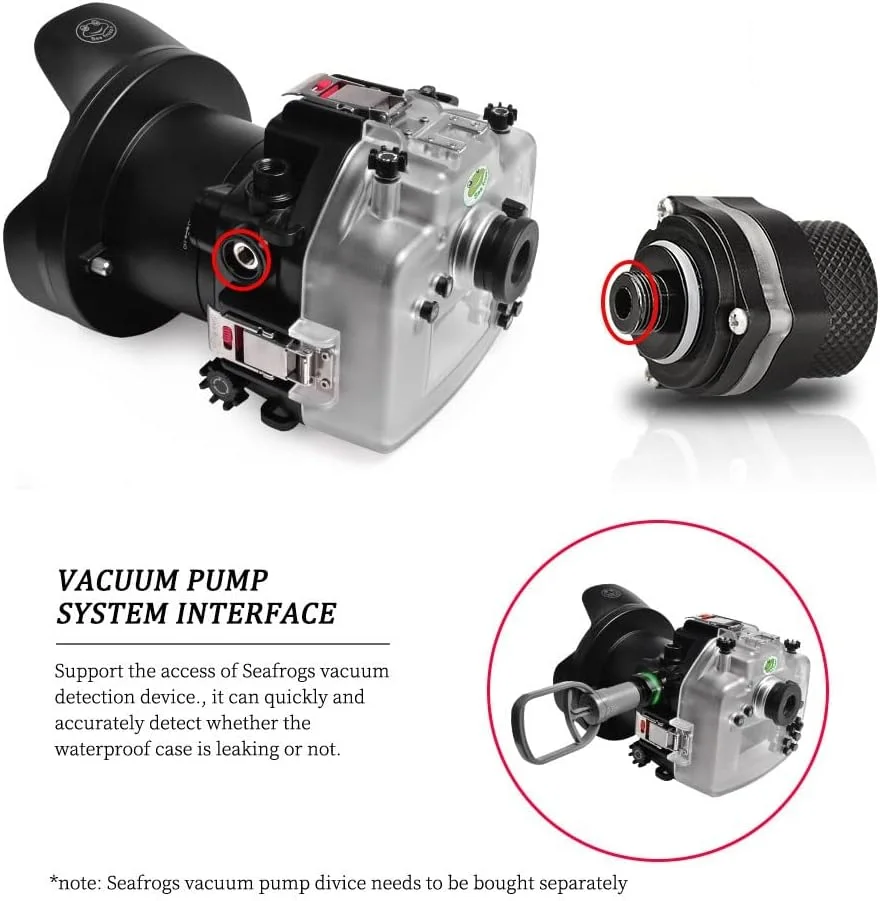 محفظه ضد آب SeaFrogs برای Nikon Z7 Z6 به همراه پورت دام 6 اینچی، عمق 40 متر برای Nikon Z6 Z7 و لنزهای NIKKOR Z 24-70mm f/4, Z 28-75mm f/2.8 محفظه ضد آب SeaFrogs برای Nikon Z7 Z6 به همراه پورت دام 6 اینچی، عمق 40 متر برای Nikon Z6 Z7 و لنزهای NIKKOR Z 24-70mm f/4, Z 28-75mm f/2.8