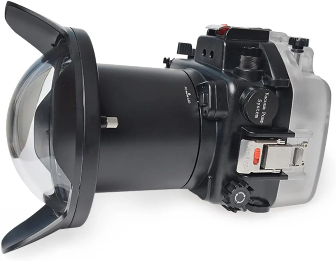 محفظه زیرآبی Seafrogs برای Nikon Z6II Z7II + کیت پورت گنبدی WA006A 8 اینچی، قاب ضد آب 40 متری برای Nikon Z7II Z6II+16-35 1.4 G, 24-70 F2.8, AF-S VR105 F/2.8G, AF-S 8-15 1:3.5-4.5 لنز