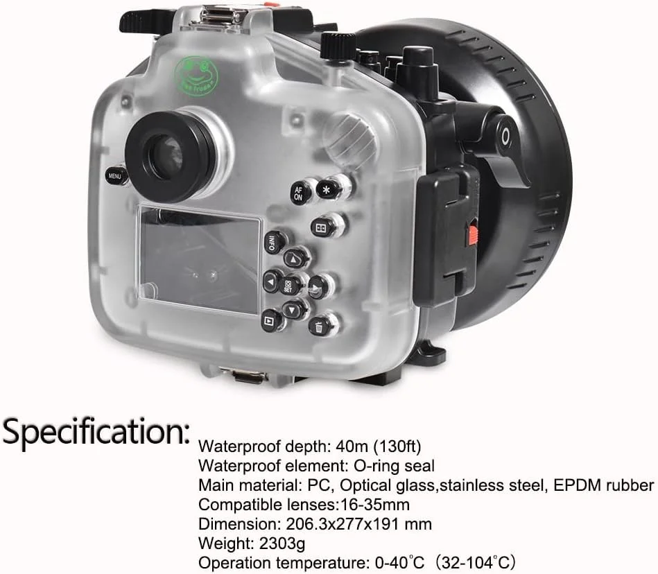 محفظه ضد آب Seafrogs برای Canon EOS R مناسب غواصی حرفه ای برای Canon EOSR+24-105mm/ 16-35mm/ 24-70mm لنز برای عکاسی و فیلمبرداری زیر آب محفظه ضد آب Seafrogs برای Canon EOS R مناسب غواصی حرفه ای برای Canon EOSR+24-105mm/ 16-35mm/ 24-70mm لنز برای عکاسی و فیلمبرداری زیر آب