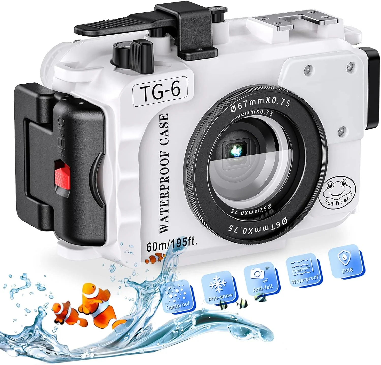 محفظه ضد آب دوربین سی فراگز برای Olympus TG-6، عمق 60 متر، دارای رزوه های 52 و 67 میلی متری، درگاه های دوگانه فیبر نوری، تشخیص نشت آب، صفحه نصب استیل ضد زنگ (TG-6-سفید) محفظه ضد آب دوربین سی فراگز برای Olympus TG-6، عمق 60 متر، دارای رزوه های 52 و 67 میلی متری، درگاه های دوگانه فیبر نوری، تشخیص نشت آب، صفحه نصب استیل ضد زنگ (TG-6-سفید)