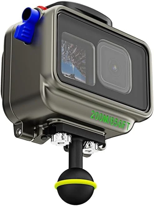 محفظه ضد آب آلومینیومی سی فراگز برای دوربین های گوپرو 13/12/11/10/9، قاب دوربین عکاسی زیر آب 200 متری - رنگ نوک مدادی