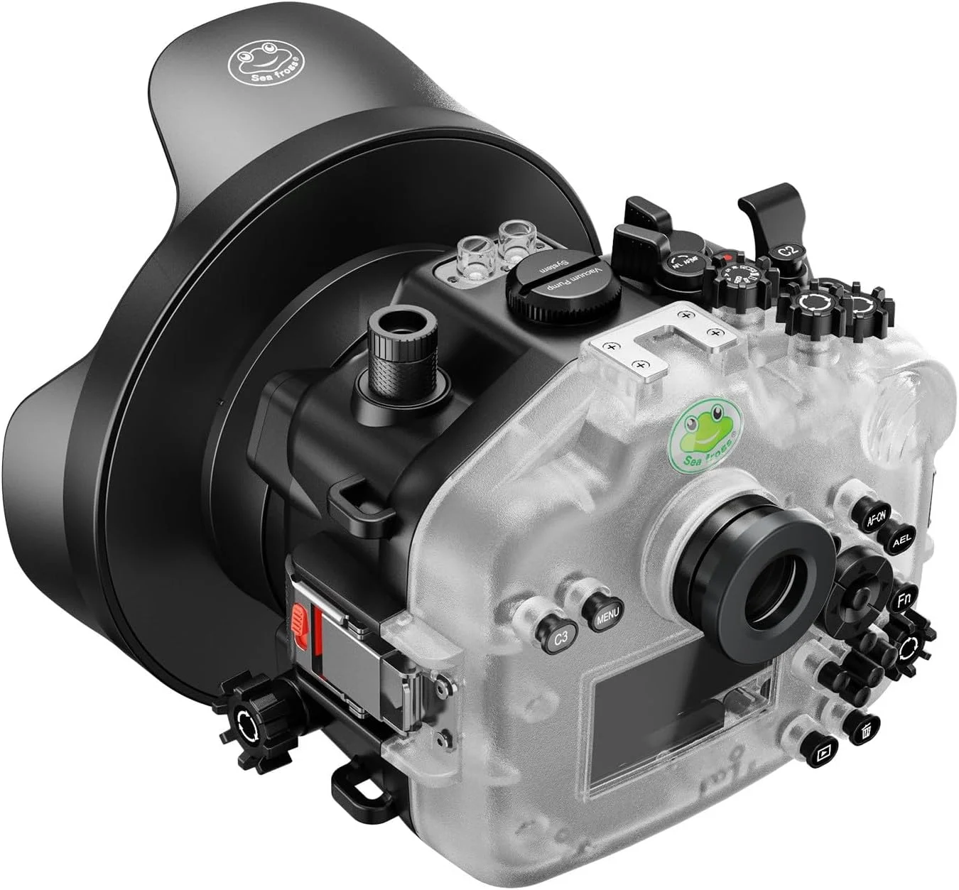 محفظه زیرآبی Seafrogs [40M/130FT] برای Fuji XT5 با پورت گنبدی کوتاه WA005B، جعبه دوربین غواصی ضد آب برای Fujifilm xt5 با لنز کوتاه 10-24mm f/4، XC 16-50mm F3.5-5.6