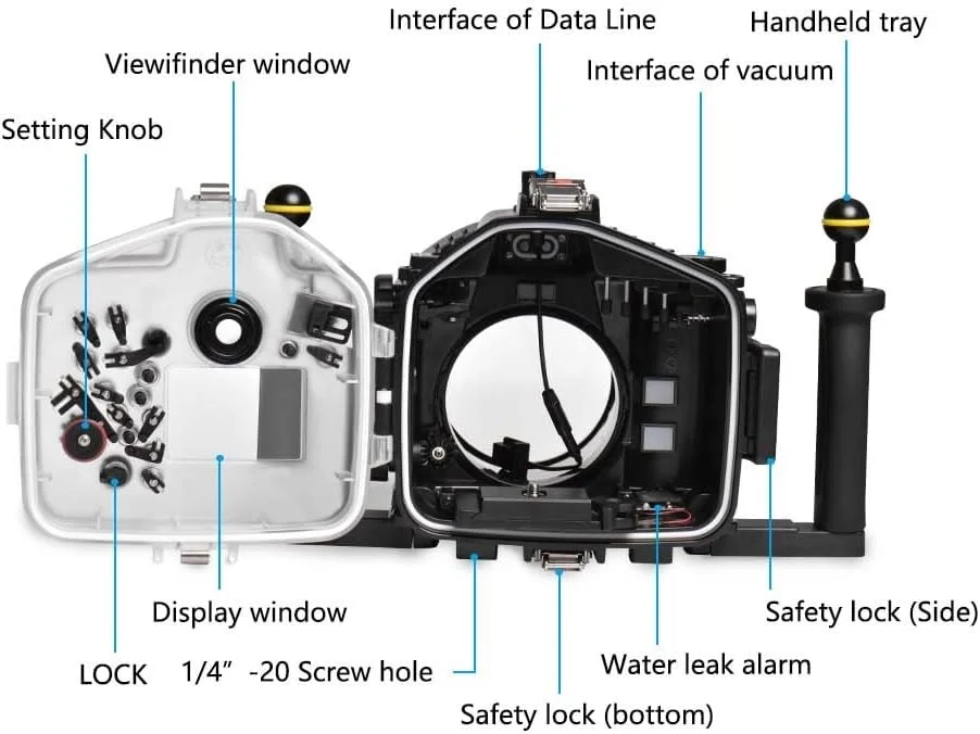 محفظه ضد آب سی فراگز برای دوربین Canon EOS 6D Mark II [40M/130FT] مناسب برای Canon Eos 6D II +24-105mm F4, 16-35mm F2.8 L II